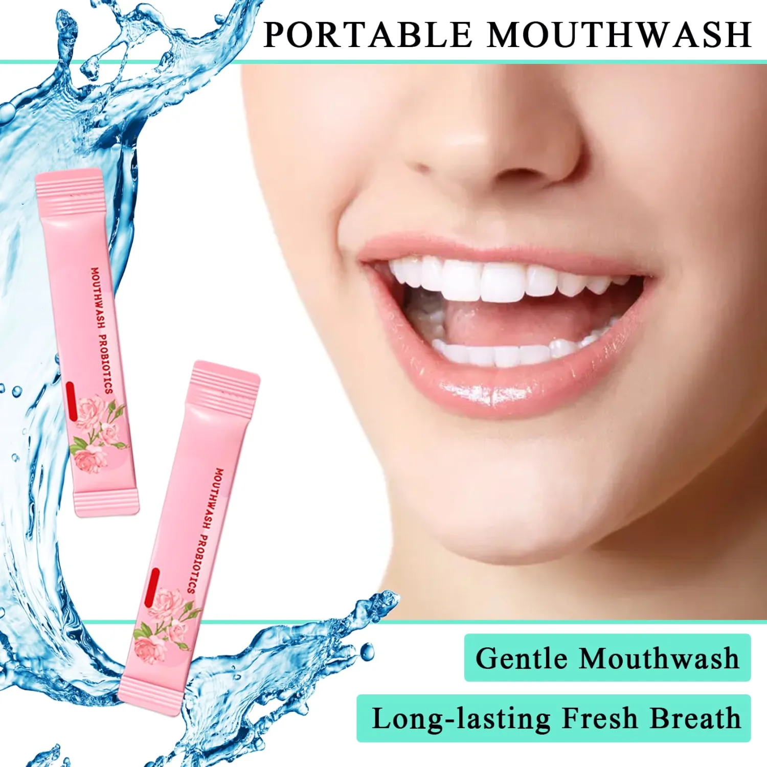 Travel Size Mouthwash,Mini Mouthwash Travel Size Bulk Portable Mouth Wash Set,Individual Small Travel Mouth Wash Packets for Fresh Breath(Pack of 60) A28
