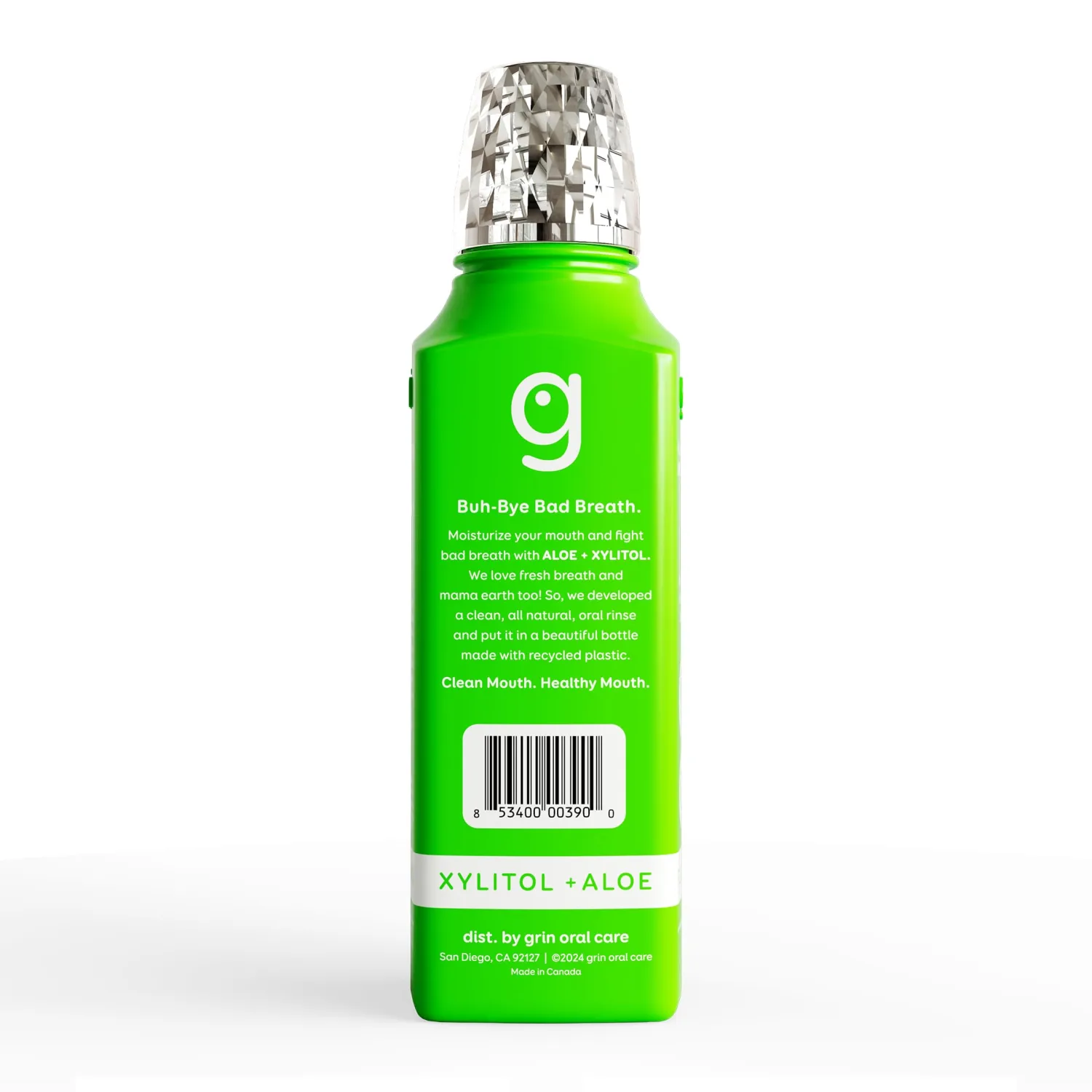 Grin Fresh Breath Oral Rinse, 16 Fl Oz, Fresh Breath Mouthwash, Super Mint Flavored, Alcohol-Free