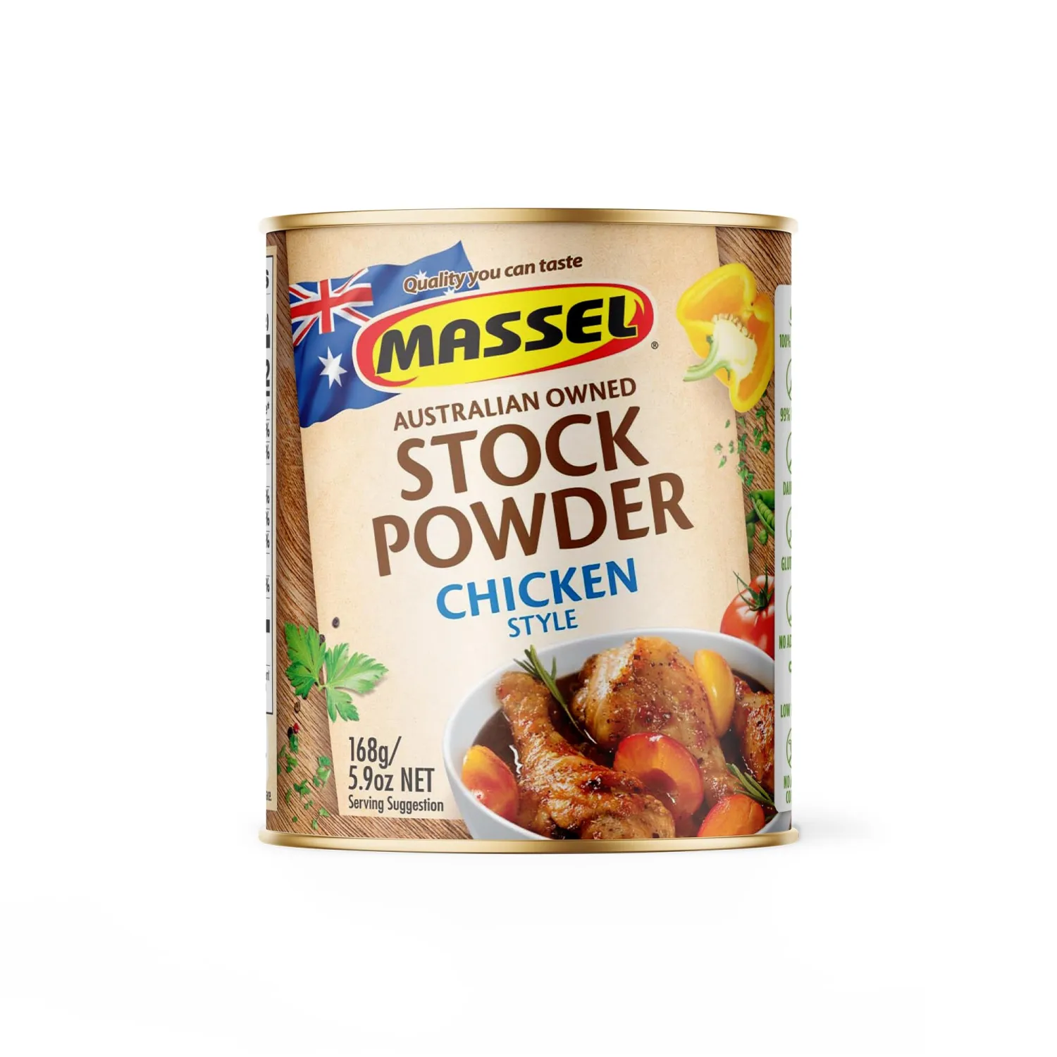 Massel Chicken Style Bouillon Powder – Gluten-Free, Fat-Free, MSG-Free, Non-GMO – 168g