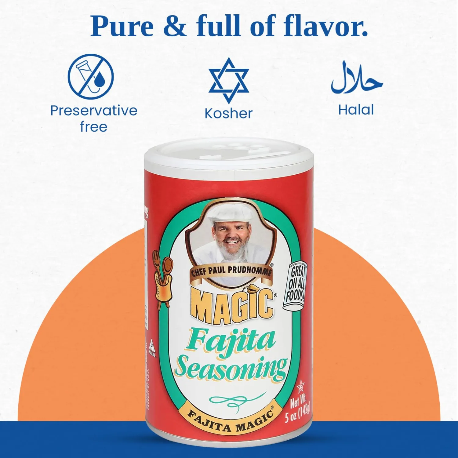Chef Paul Fajita Magic Seasoning Blends | Authentic Mexican Spice Mix | Taco & Fajita Seasoning | No MSG & Gluten Free | Perfect for Tacos, Enchiladas, Nachos & Refried Beans| 5 Oz (Pack of 2)