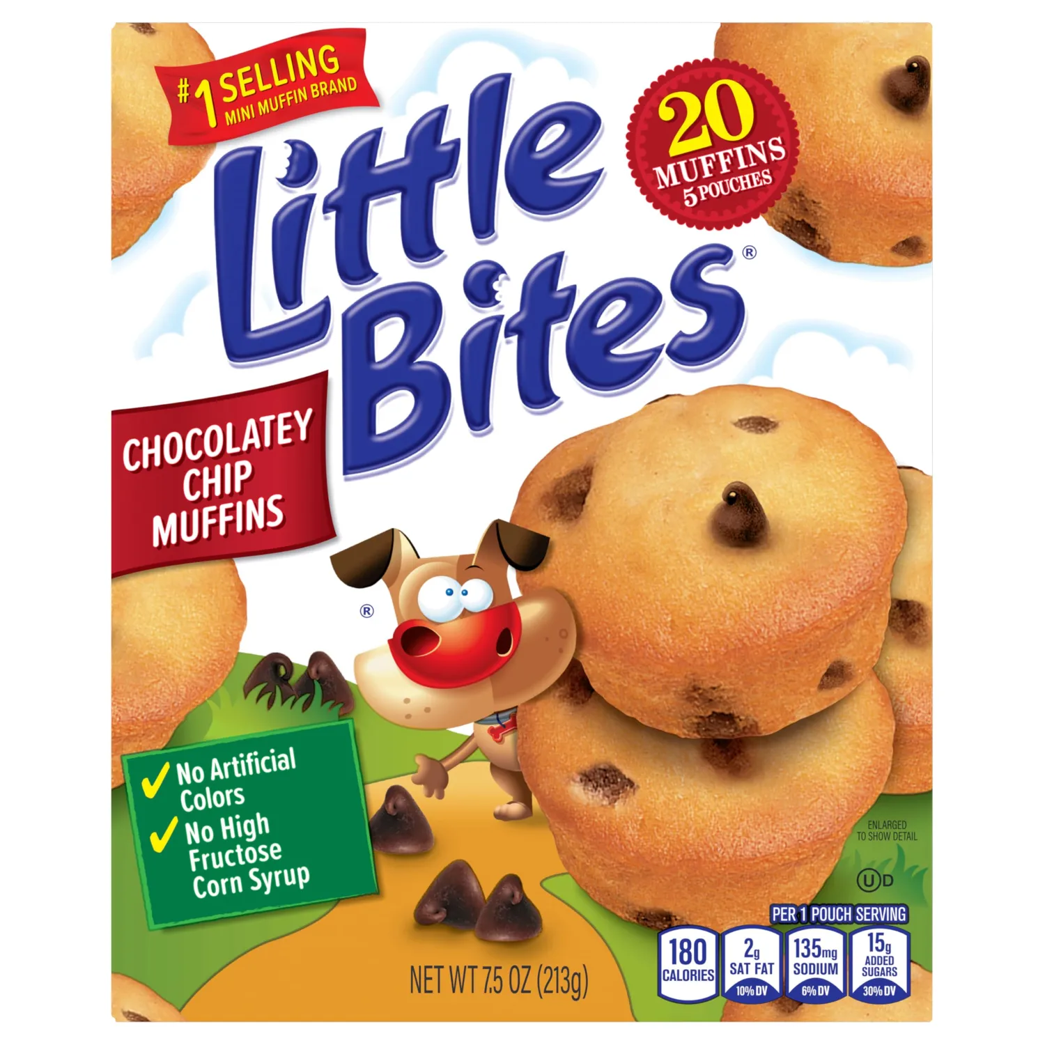 Little Bites Chocolatey Chip Muffins, 5 individual packs, (1.5 oz each), Made with Real Chocolate Chip Mini Muffins, 7.5 oz Multipack