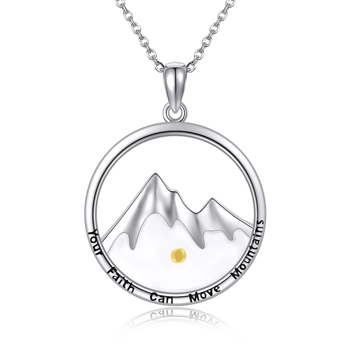 Mustard Seed Necklace - Stainless Steel Faith Mountain Jewelry for Women & Men