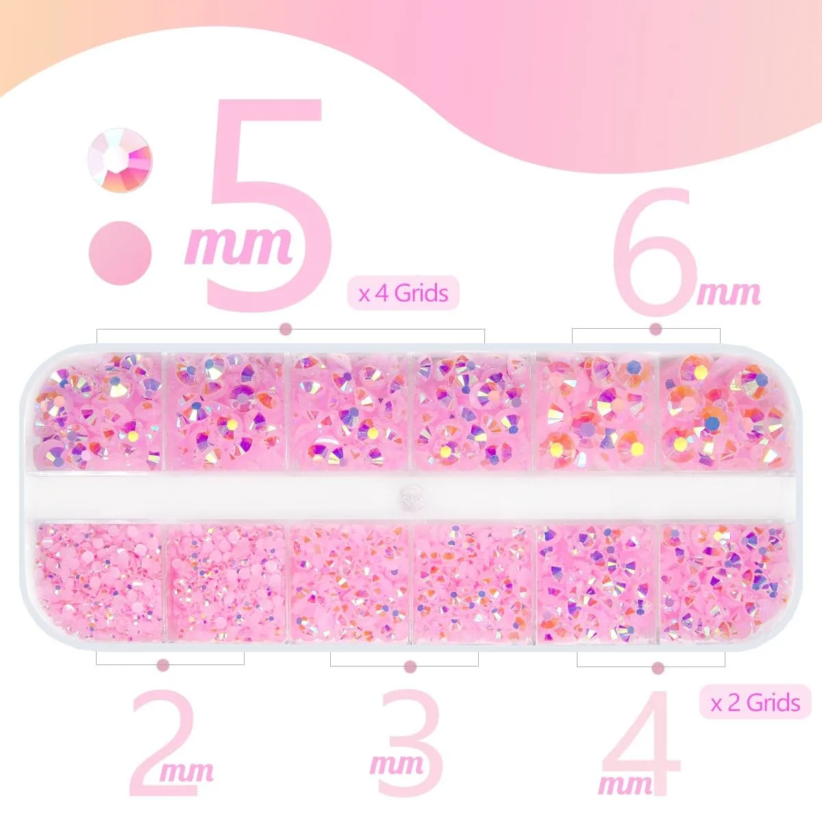 Light Pink AB Resin Rhinestones w B7000 Jewelry Glue for Bedazzling Crafting 2mm-6mm Flatback Jelly Stones Diamonds Crystals Gems Charms Supplies for Nails Face Eyes Makeup Tumblers DIY Crafts