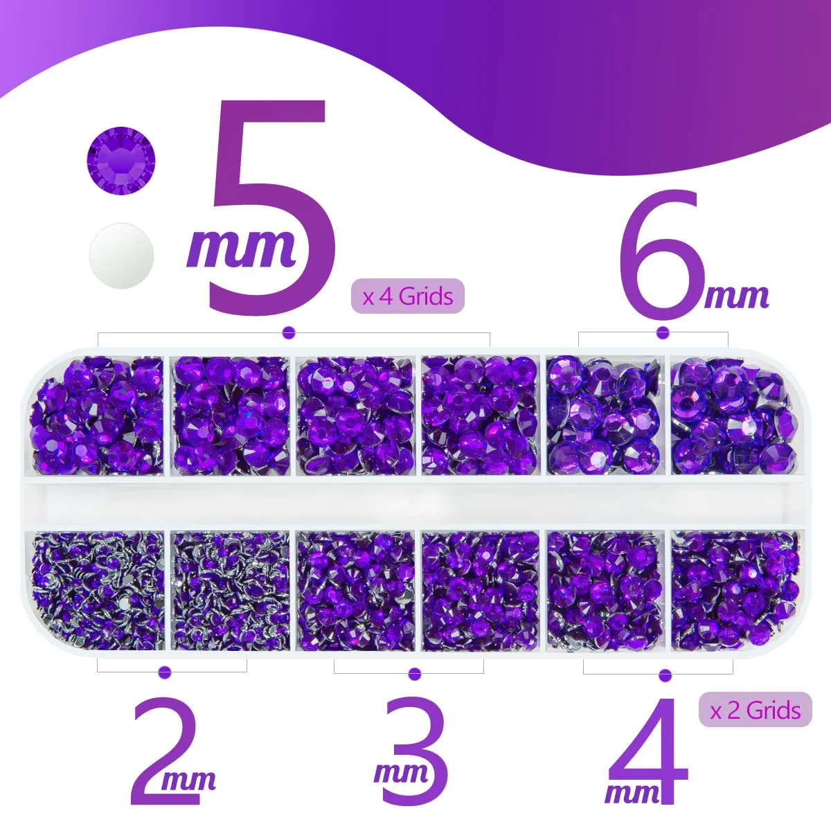 Mystique Purple Crystal Resin Rhinestones w B7000 Jewelry Glue for Bedazzling Crafting Dark Purple Flatback Stones 2mm-6mm Diamonds Crystals Gems for Nails Face Makeup Tumbler Bottles Crafts