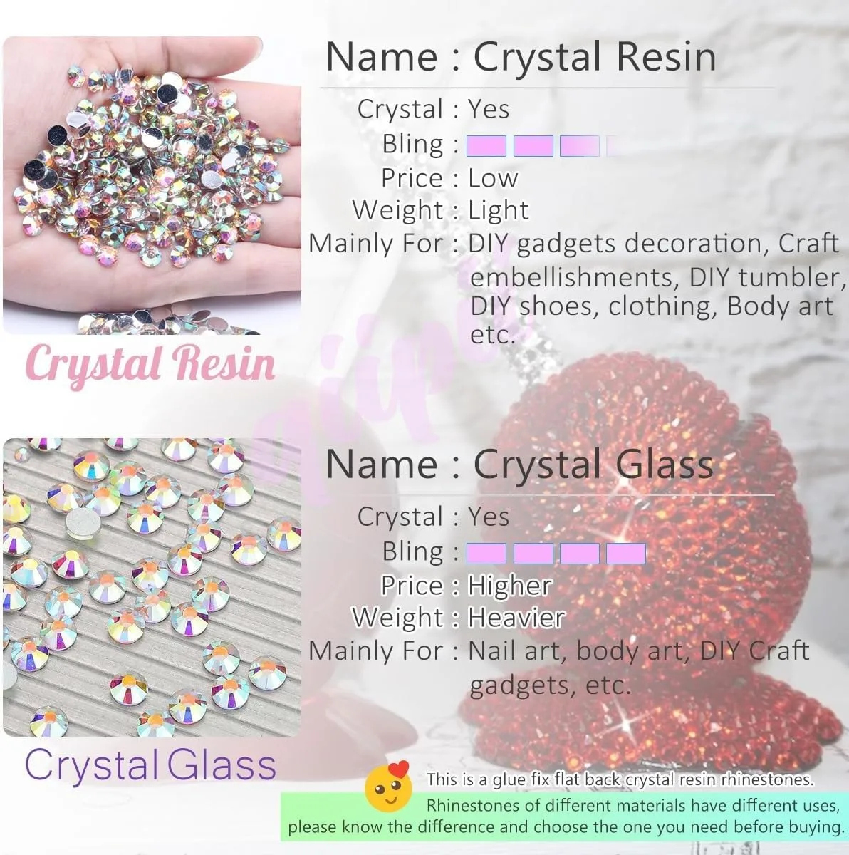 Light Purple Crystal Resin Rhinestones w B7000 Jewelry Glue for Bedazzling Crafting Flatback Stones 2mm-6mm Diamonds Crystals Gems Charms Supplies for Nails Face Eyes Makeup Tumblers DIY Crafts