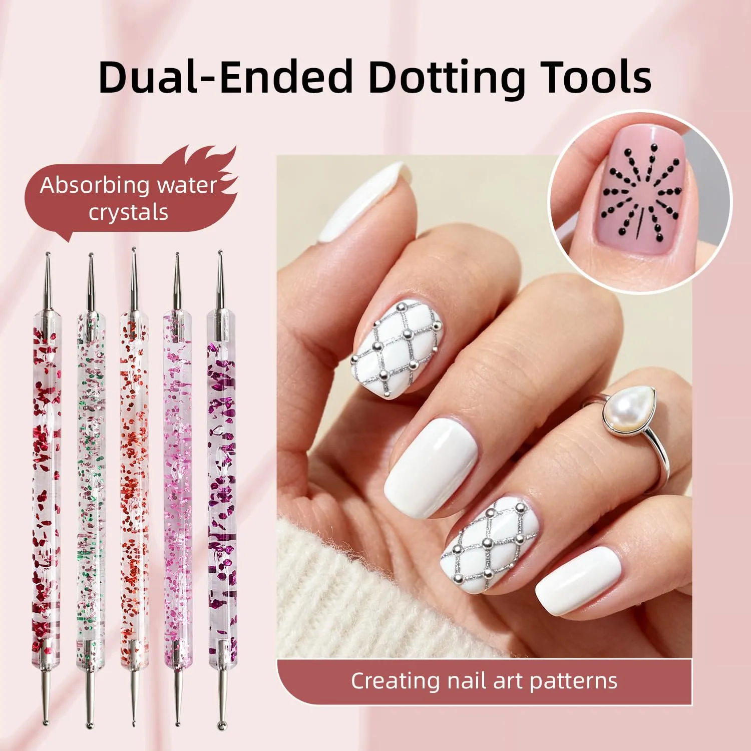 JODSONE 32Pcs Nail Art Brushes kit,Nail Art Tool Set,Dotting Tools,French Manicure,Dust Brush,Striping Brushes for Long Lines,Drawing Pen Painting Pen for Gel Polish Design Supply