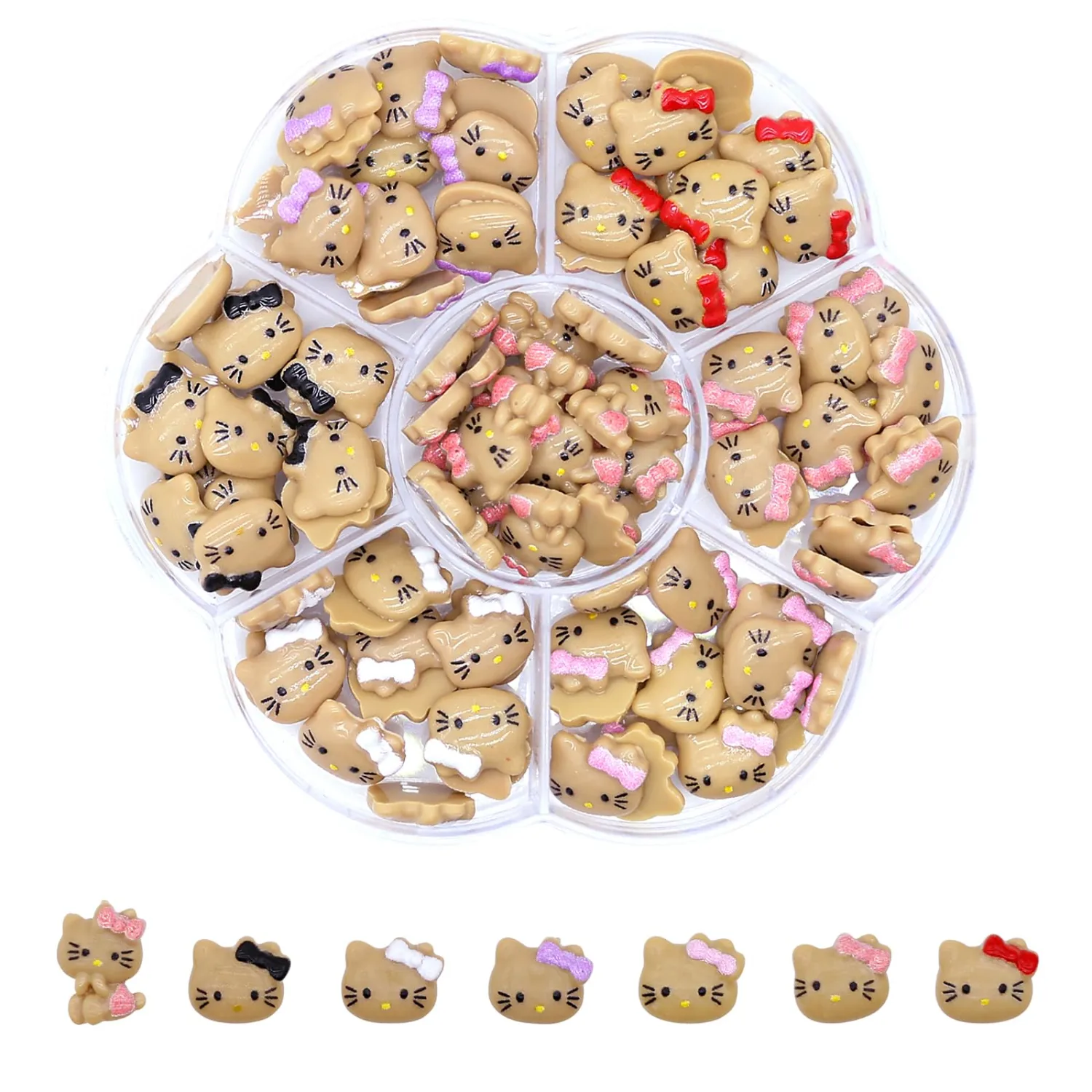 105pcs Kawaii Nail Art Charms Resin Nail Charms Cute 3D Cartoon Y2k Nail Accessories for Girls and Women's DIY Design Decoration Supplies