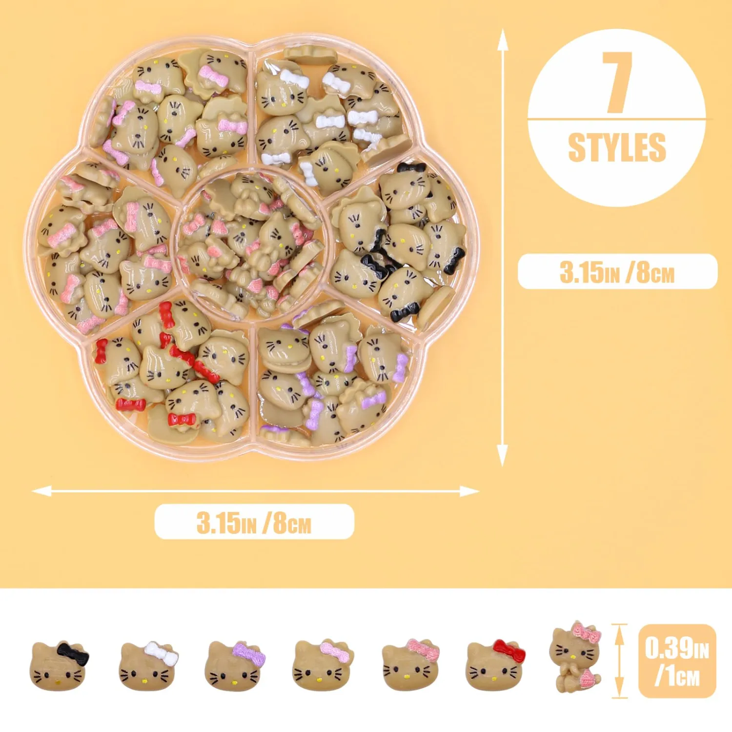 105pcs Kawaii Nail Art Charms Resin Nail Charms Cute 3D Cartoon Y2k Nail Accessories for Girls and Women's DIY Design Decoration Supplies