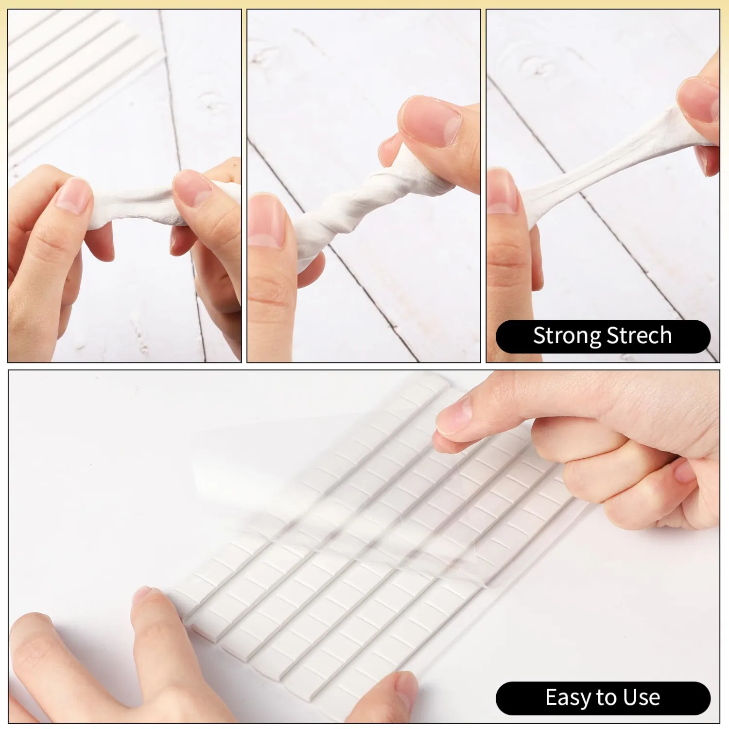 SUMAJU 102 Pcs Adhesive Sticky Tack, Removable Poster Putty - Reusable Mounting Putty for Wall Hanging Pictures, Posters - Cleaning, Nail (White)