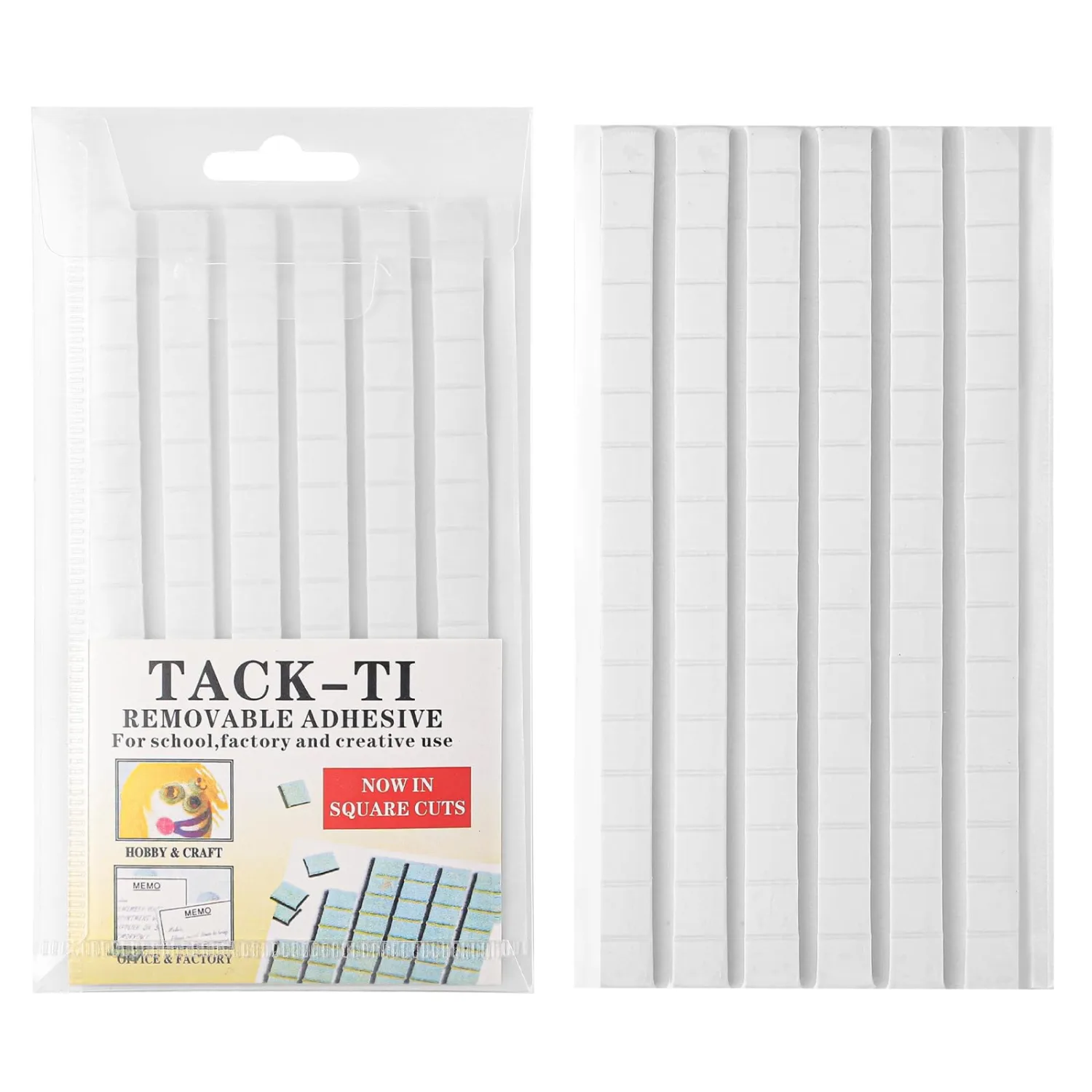 SUMAJU 102 Pcs Adhesive Sticky Tack, Removable Poster Putty - Reusable Mounting Putty for Wall Hanging Pictures, Posters - Cleaning, Nail (White)