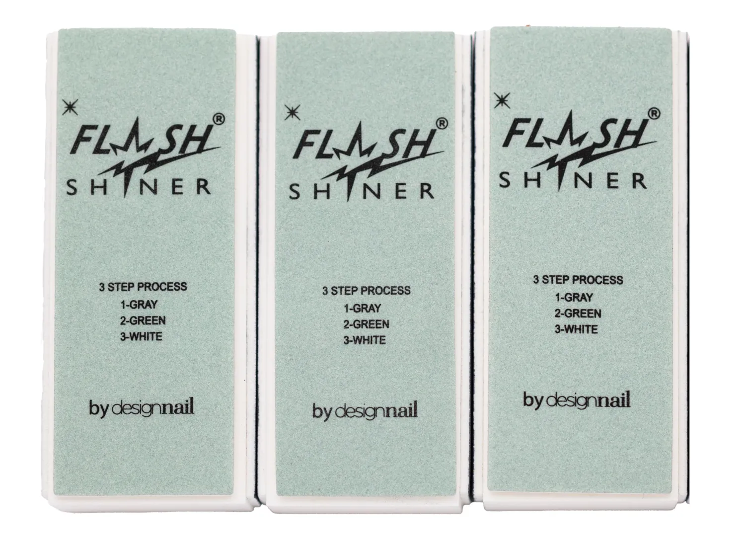 Flash Shiner® Block – 3-Way Nail Buffer – Pack of 3 – Professional Nail Buffer for Natural Shine – Smooths, Conditions & Polishes – Manicure Tool for Home or Salon Use