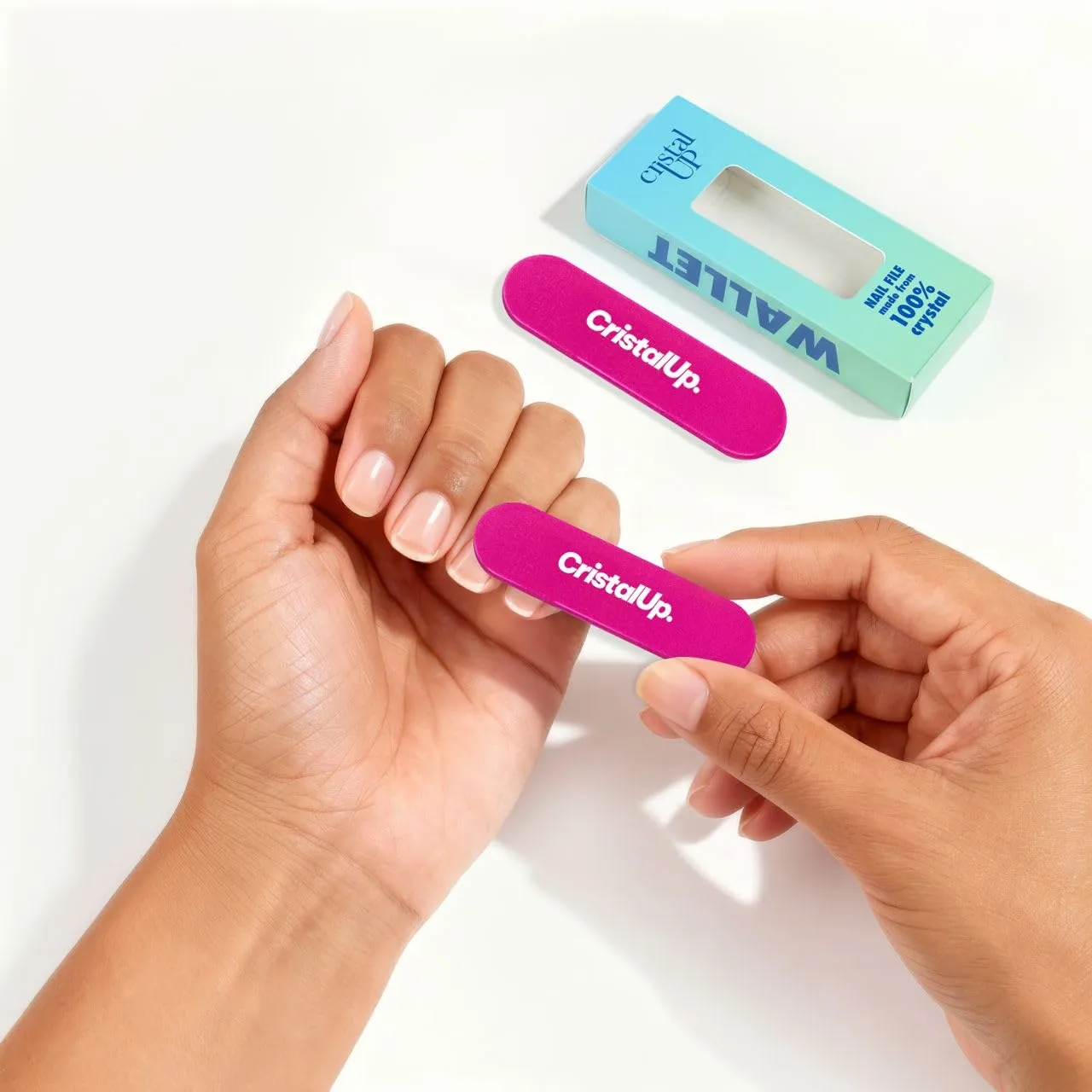 Crystal Nail File 2 in, Mini Glass File Ideal for Wallet, Durable, Gentle on Nails, Perfect for Travel, Home, Office and On the Go, Compact for Quick Touch Ups