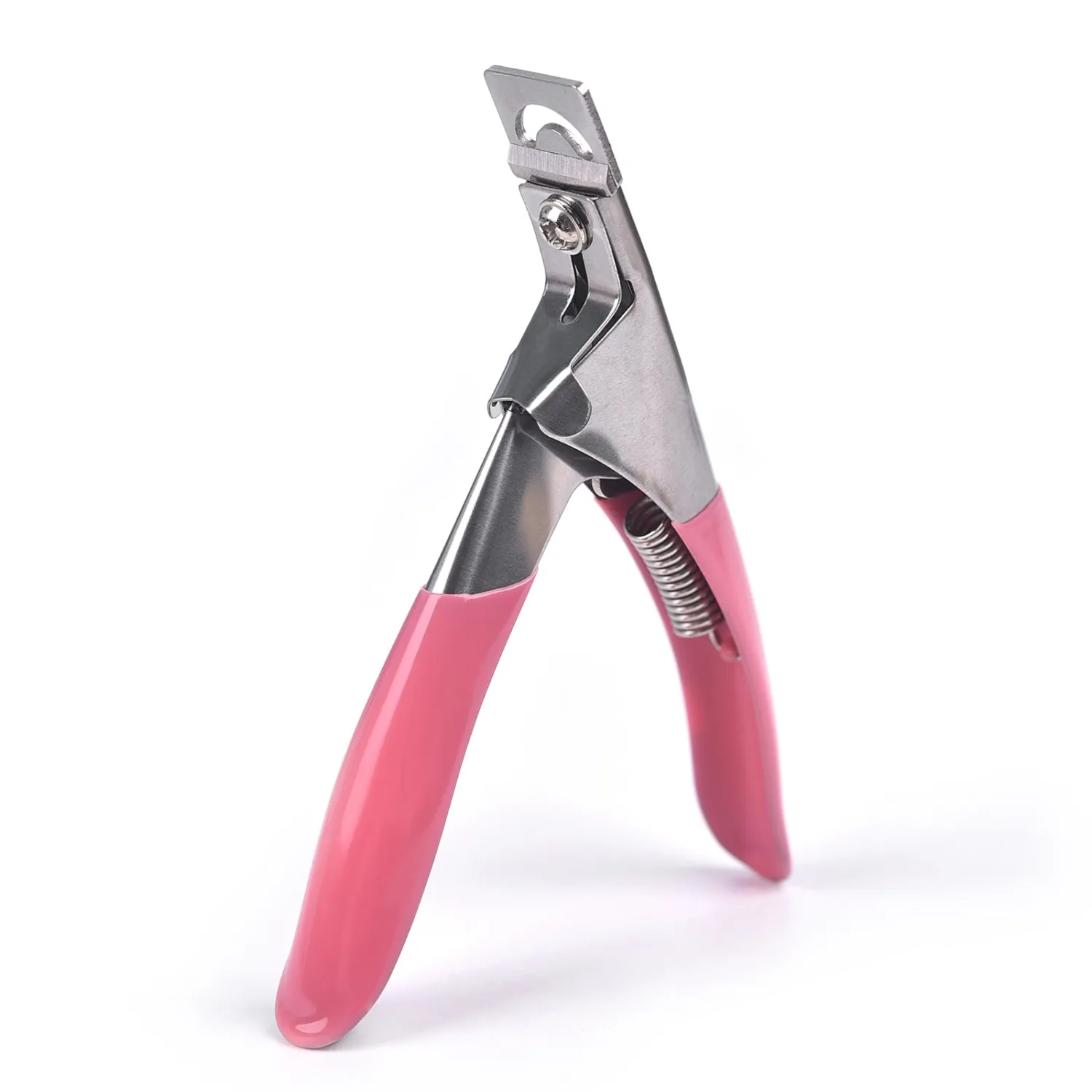 Acrylic Nail Clippers False Nail Cutter Professional Nail Clippers for Acrylic Nails, Nail Tips Nipper Stainless Steel Manicure Tool for Nail Salon Home Use, Pink