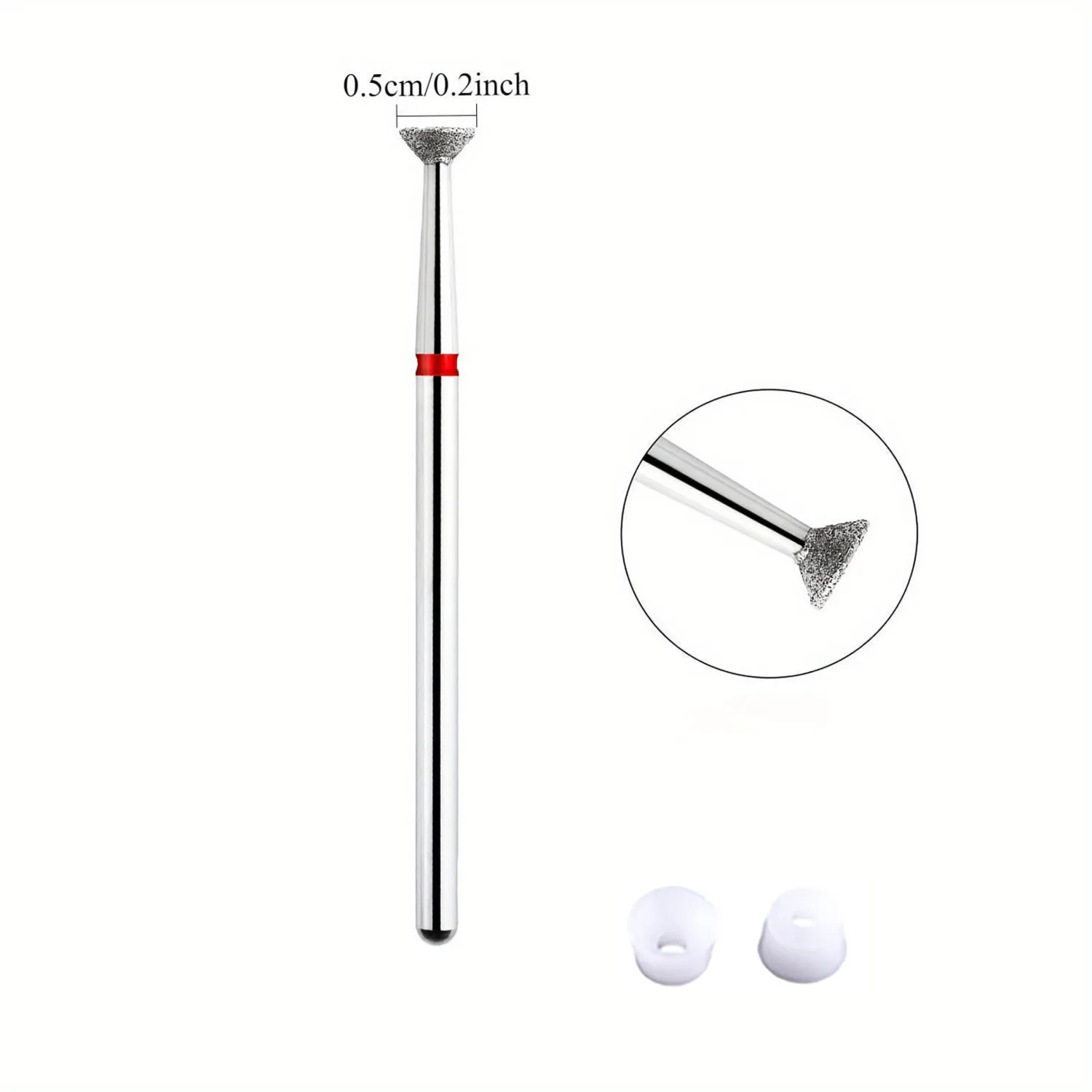Acycoin2A 2PCS 4mm Inverted Cone Diamond Drill Bit - Nail Polishing Head Flying Disc Shape for Cuticle Dead Skin Glue Overflow Remover Pro Safe Nail Tool for Manicure