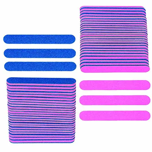 Small Nail Files Bulk, 100 Pcs Disposable Double Sided Emery Boards Travel Size for Men, Women, Kids (3.3 Inch)