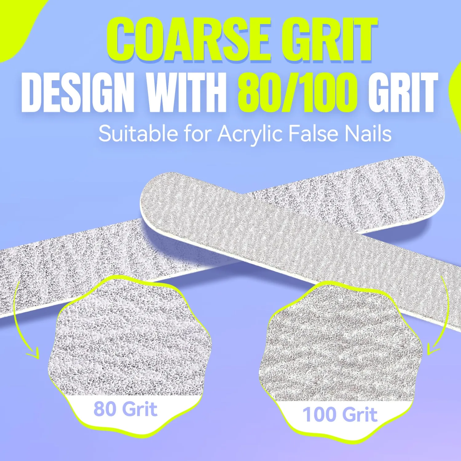 Disposable Zebra Nail Files 80/100 Grit 5 Inch Double Sided Emery Boards for Acrylic Nails Toenails Professional Manicure Pedicure Tools 50Pcs (Pack of 2)