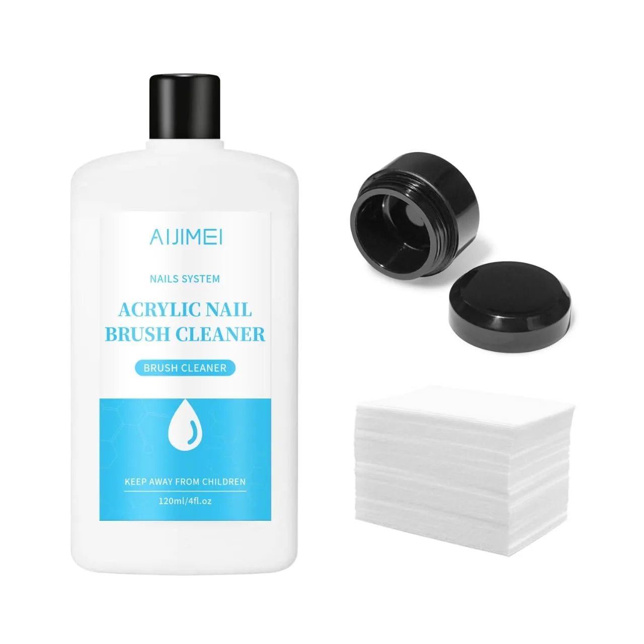 AIJIMEI Nail Brush Cleaner 120ml Acrylic Brush Cleaner Efficient Nail Cleaner for Acrylic Nails Professional Brush Cleaner for acrylic Clean and Maintain Your Gel Nail Brushes with Cleaning Solution