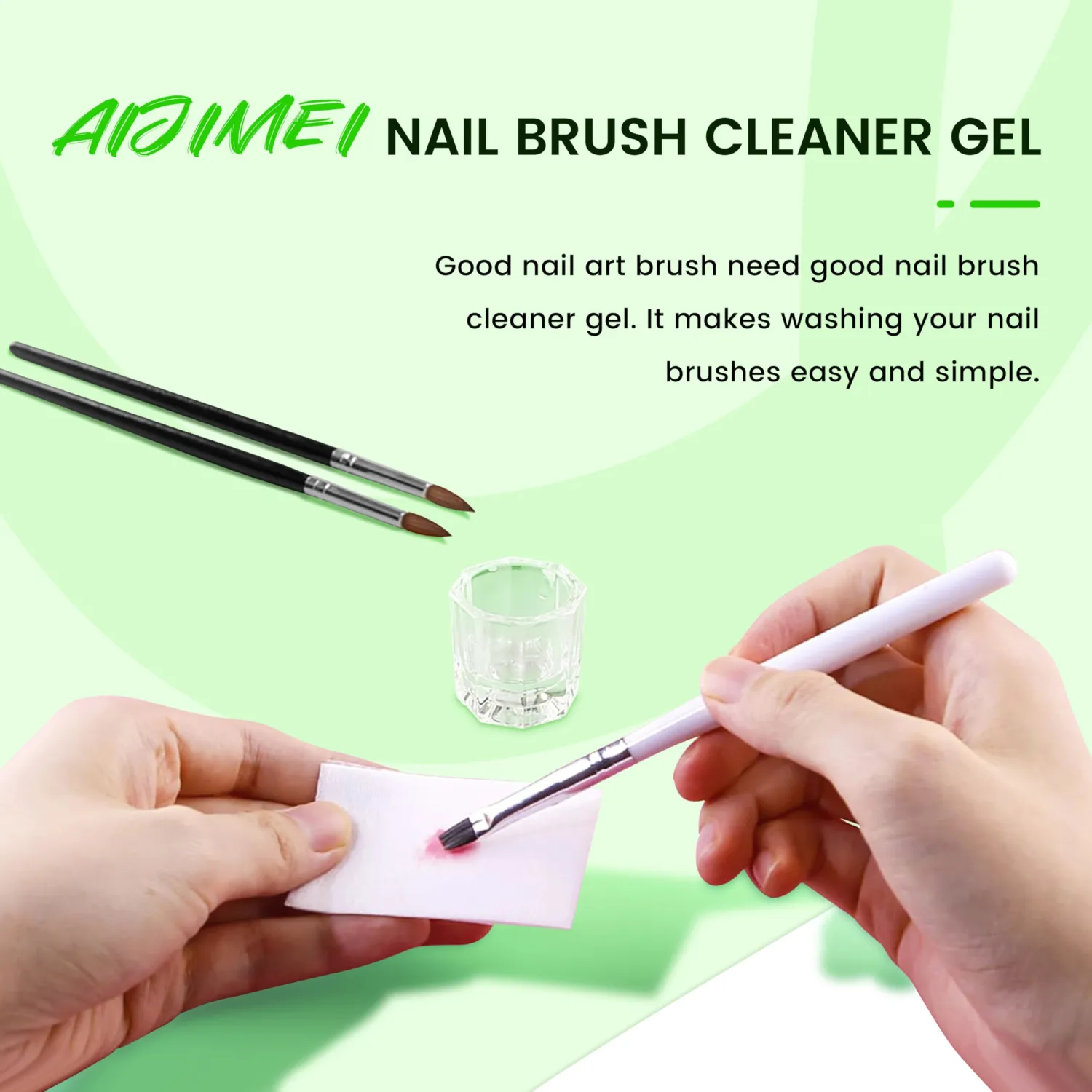 AIJIMEI Nail Brush Cleaner Gel Fast Cleaning Nail Brush Cleaner Easy To Use For Salons And Home Use Acrylic NailBrush Cleaner, 2Pcs 4FL.OZ