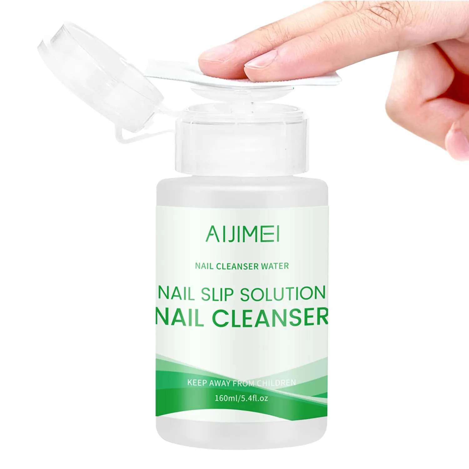 AIJIMEI 2in1 Poly Extension Gel Slip Solution 160ml Pump Dispenser Bottle Poly Gel Slip Solution For Nail Art Extensions, Nails Gel Cleanser Quick Cleaning Surface Floating Gel Smooth & Glossy Results