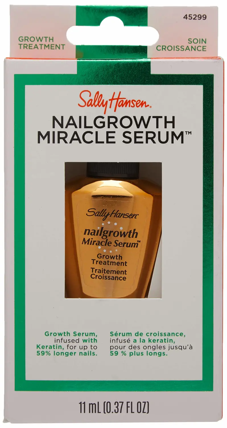 Sally Hansen Nail Treatment Nailgrowth Miracle® Nail Strengthener | Nail Serum with Biotin & Peptides | Strengthens, Protects & Promotes Growth | Clear Nail Polish