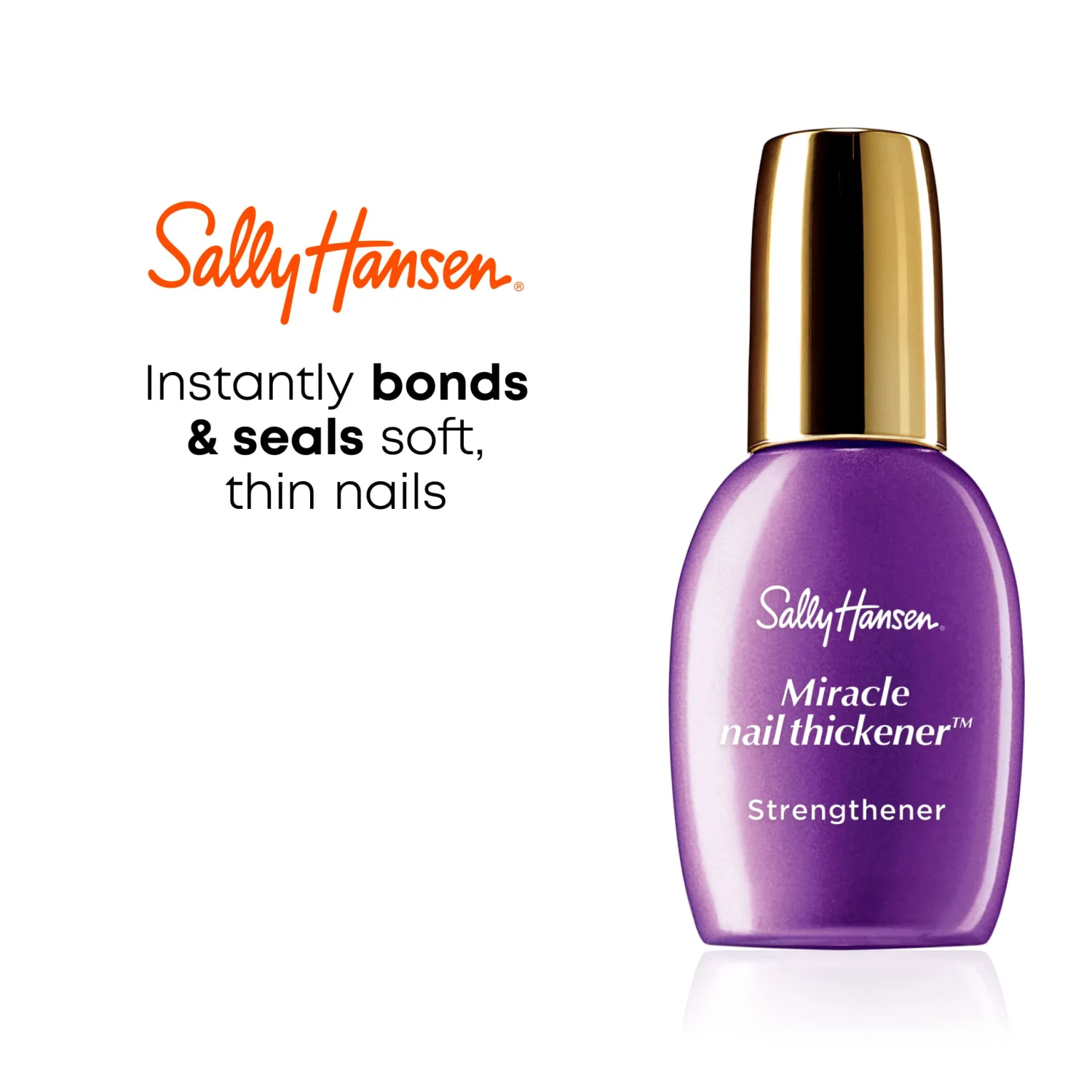 Sally Hansen Nail Treatment Miracle Nail Thickener™ | Strengthens & Protects Soft, Thin Nails | Infused with Calcium & Ceramic Gel Formula