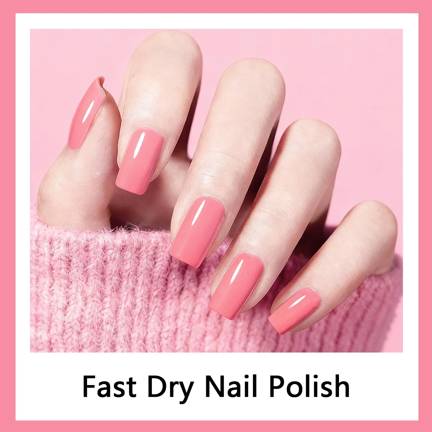 16.5ml Pink Nail Polish Large Volume Quick Drying Nail Polish, Fast Drying and Long Lasting Color Nail Art DIY Home Manicure Gift for Women