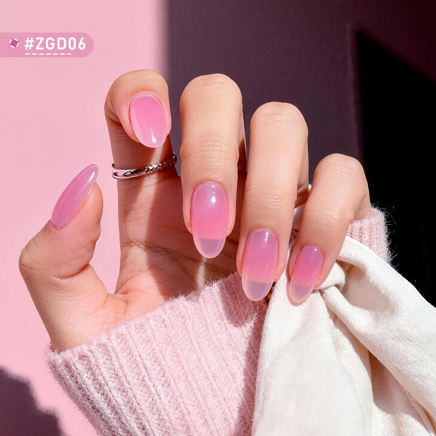 Jelly Nail Polish Set, 10 Color With 2Pcs Base and Top Coat Quick Dry High Gloss Shine Nail Polish Non Gel Translucent White Nude Pink Color Holiday Gift Giving 5ML