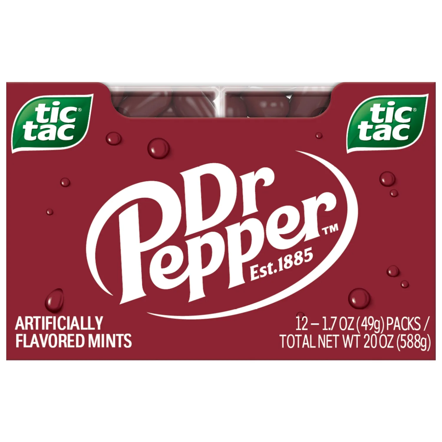 Tic Tac Dr Pepper, Pocket-sized Mints, Dr Pepper Flavored On-the-Go Refreshment, 12 pack, 1.7 oz Each