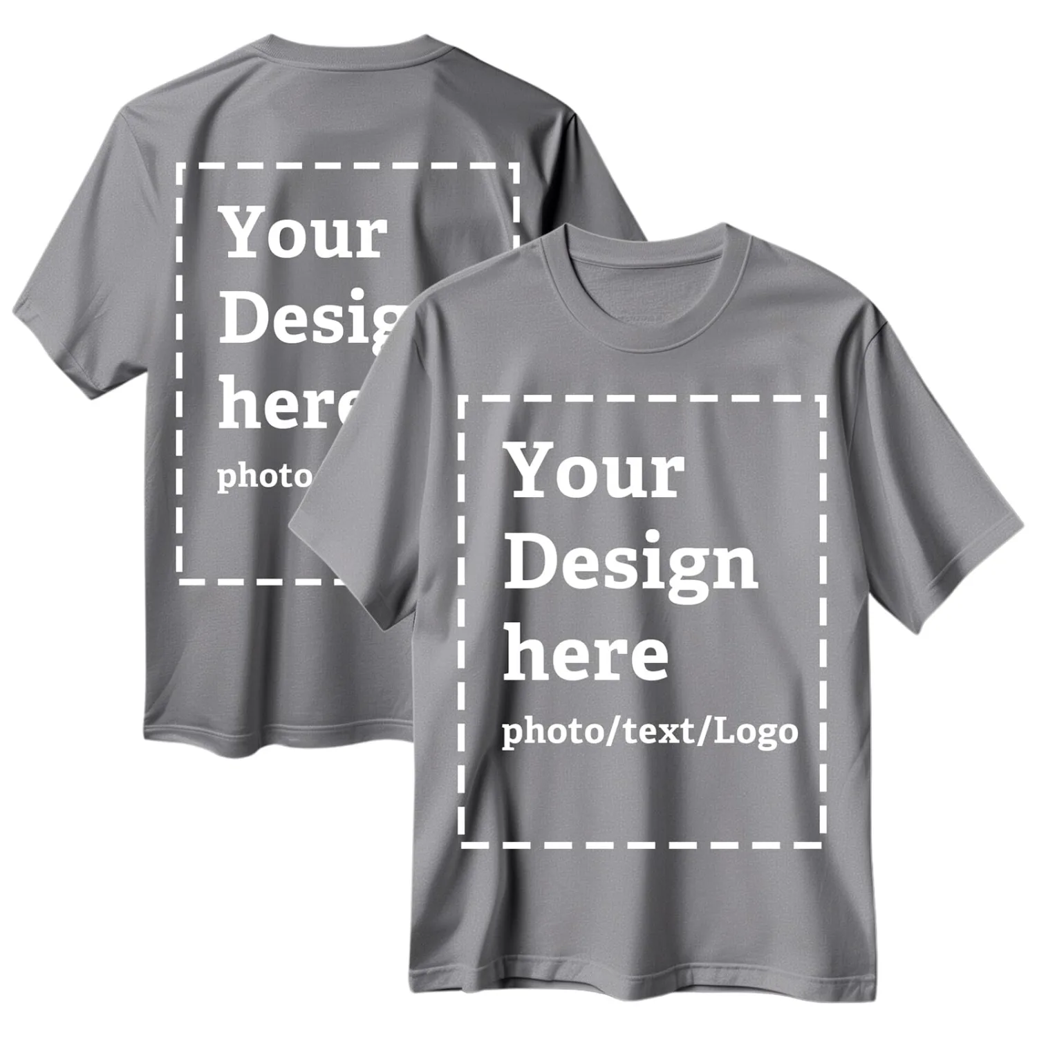 Custom T Shirts for Men Women Bulk Personalized Cotton Comfort Shirt Design Your Own Text/Photo Printed Front Back