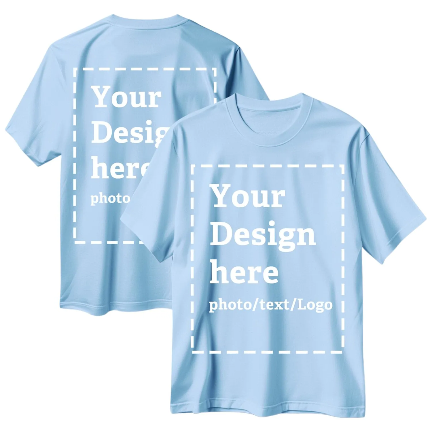 Custom T Shirts for Men Women Bulk Personalized Cotton Comfort Shirt Design Your Own Text/Photo Printed Front Back