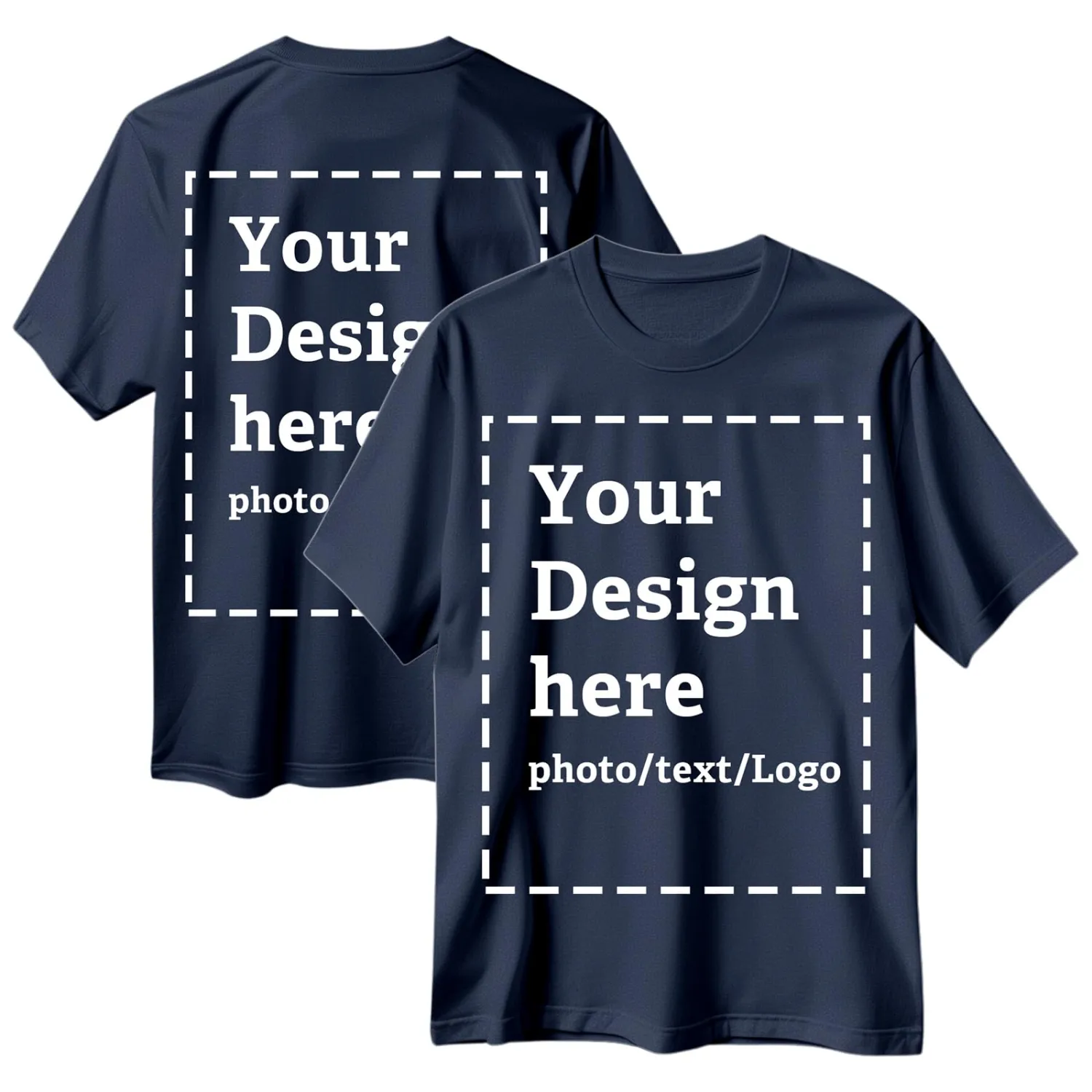 Custom T Shirts for Men Women Bulk Personalized Cotton Comfort Shirt Design Your Own Text/Photo Printed Front Back
