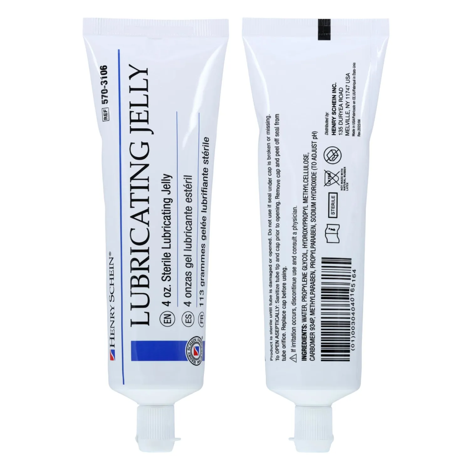 Henry Schein Sterile Lubricating Jelly – 4 oz Flip-Top Tube, Water-Soluble, Non-Greasy Formula for Medical and Personal Use, Convenient Single Tube for Easy Dispensing and Application