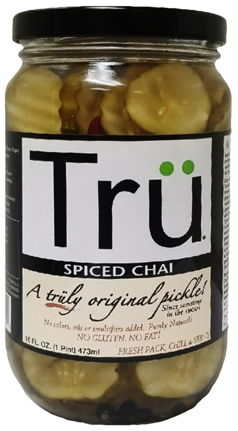 Tru Spiced Chai Pickle – Pure Natural Pickles with Perfect Balance of Seasonings - No Colors, Oil, Emulsifiers | Kosher & Gluten Free | Classic Original Flavor Since 1900s | 16 Fl Oz (Pack of 1)