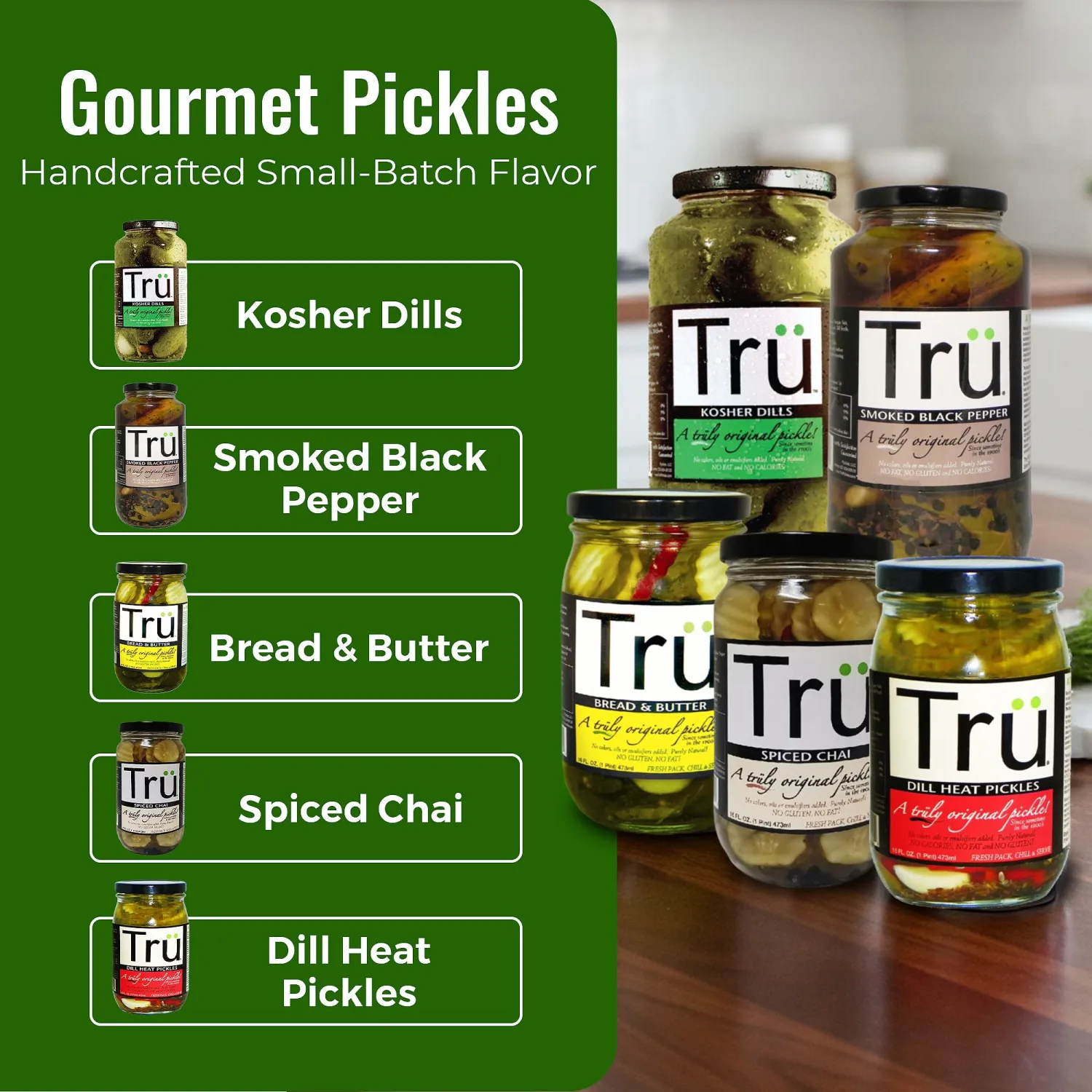 Tru Spiced Chai Pickle – Pure Natural Pickles with Perfect Balance of Seasonings - No Colors, Oil, Emulsifiers | Kosher & Gluten Free | Classic Original Flavor Since 1900s | 16 Fl Oz (Pack of 1)
