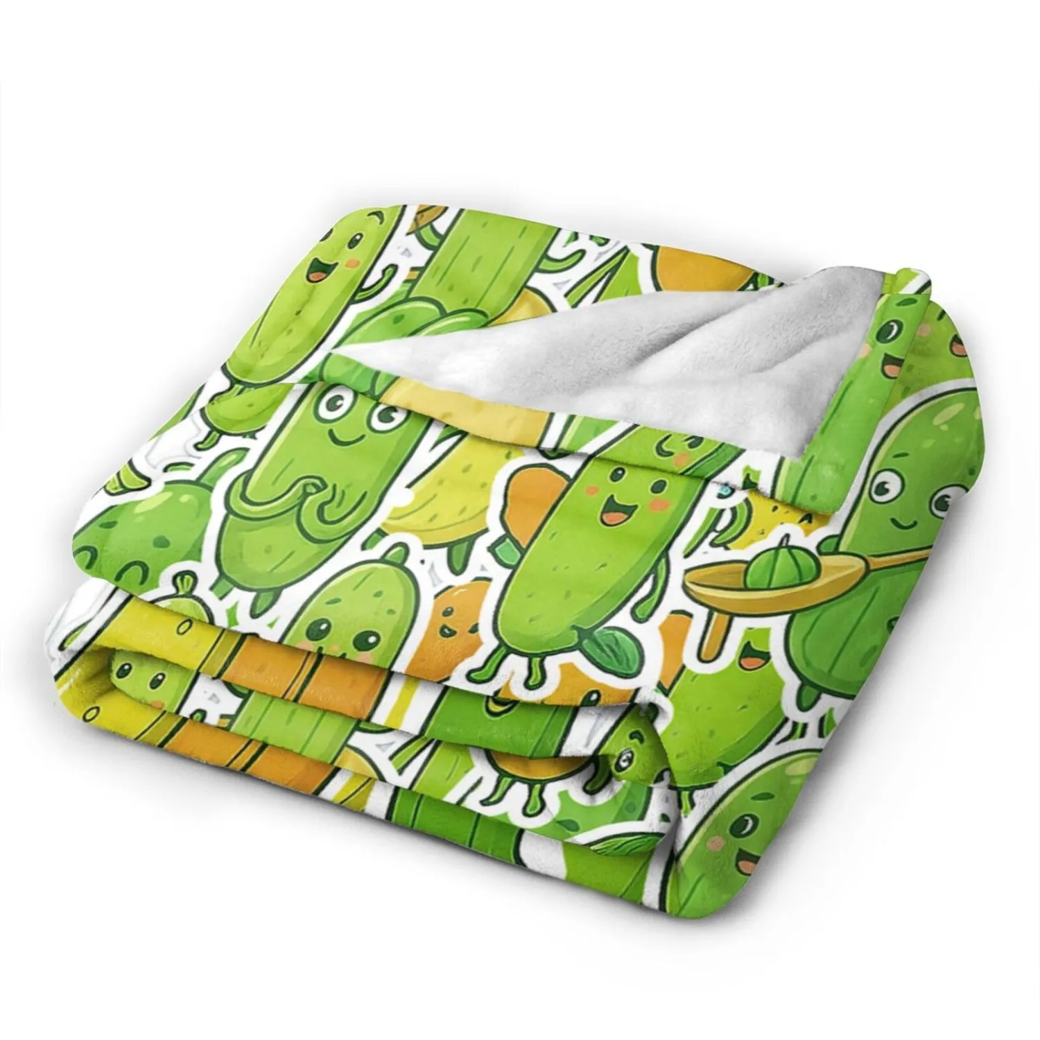 Pickle Blanket Cute Cucumber Throw Blanket Soft Warm Cozy Fleece Fuzzy Plush Pickles Flannel Blankets Gifts for Boys Girls Women Kids Adults 40"X50"
