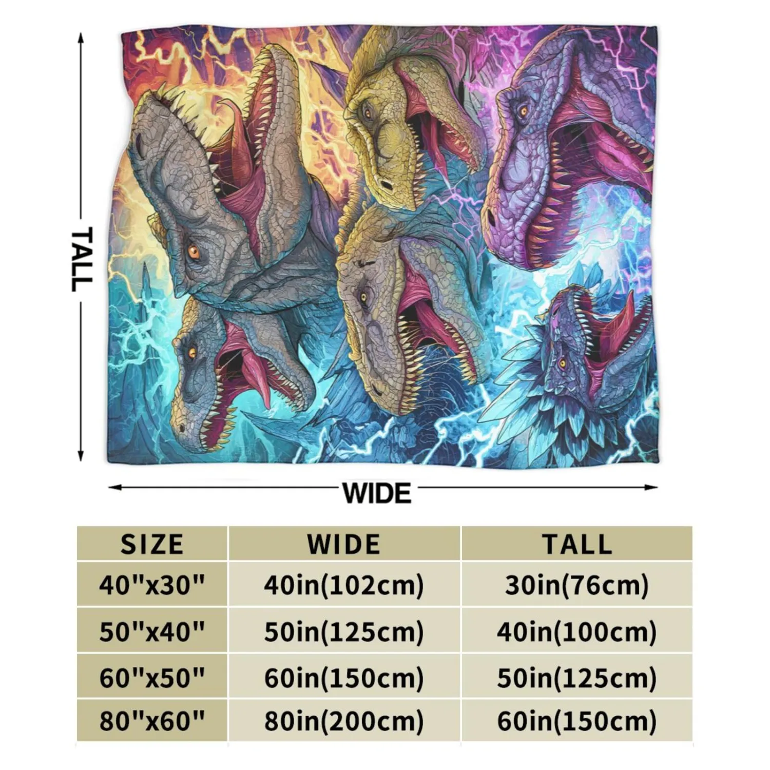 Dinosaur Blanket Dinosaur Throw Blanket Soft Warm Cozy Fleece Fuzzy Plush Flannel Blankets Gifts for Men Boys Girls Women Kids Adults 40"X50"