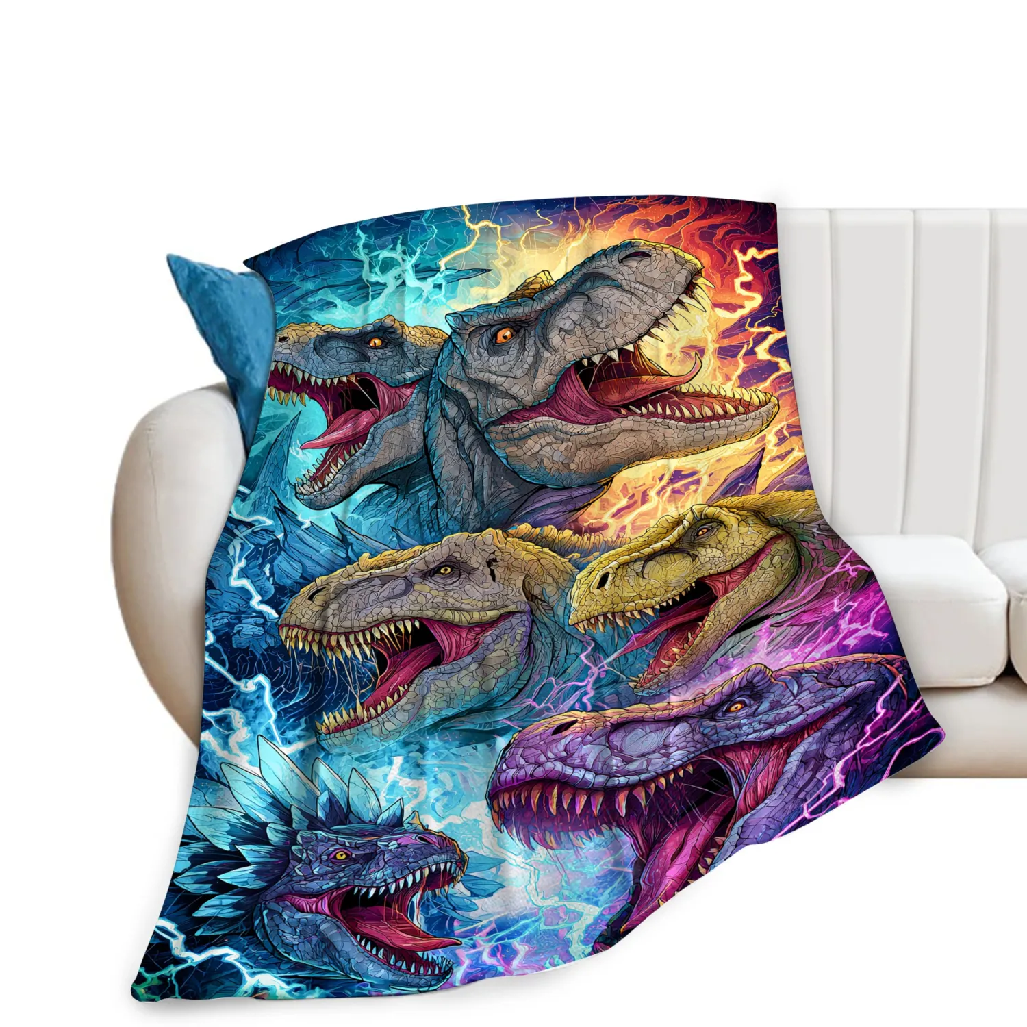Dinosaur Blanket Dinosaur Throw Blanket Soft Warm Cozy Fleece Fuzzy Plush Flannel Blankets Gifts for Men Boys Girls Women Kids Adults 40"X50"