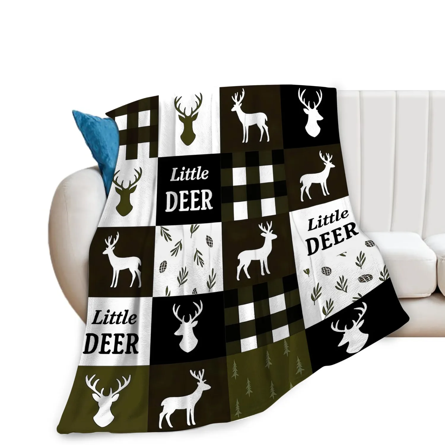 Deer Blanket Cute Deer Throw Blanket Soft Warm Cozy Fleece Fuzzy Plush Hunter Animal Flannel Blankets Gifts for Boys Girls Women Kids Adults 40"X50"