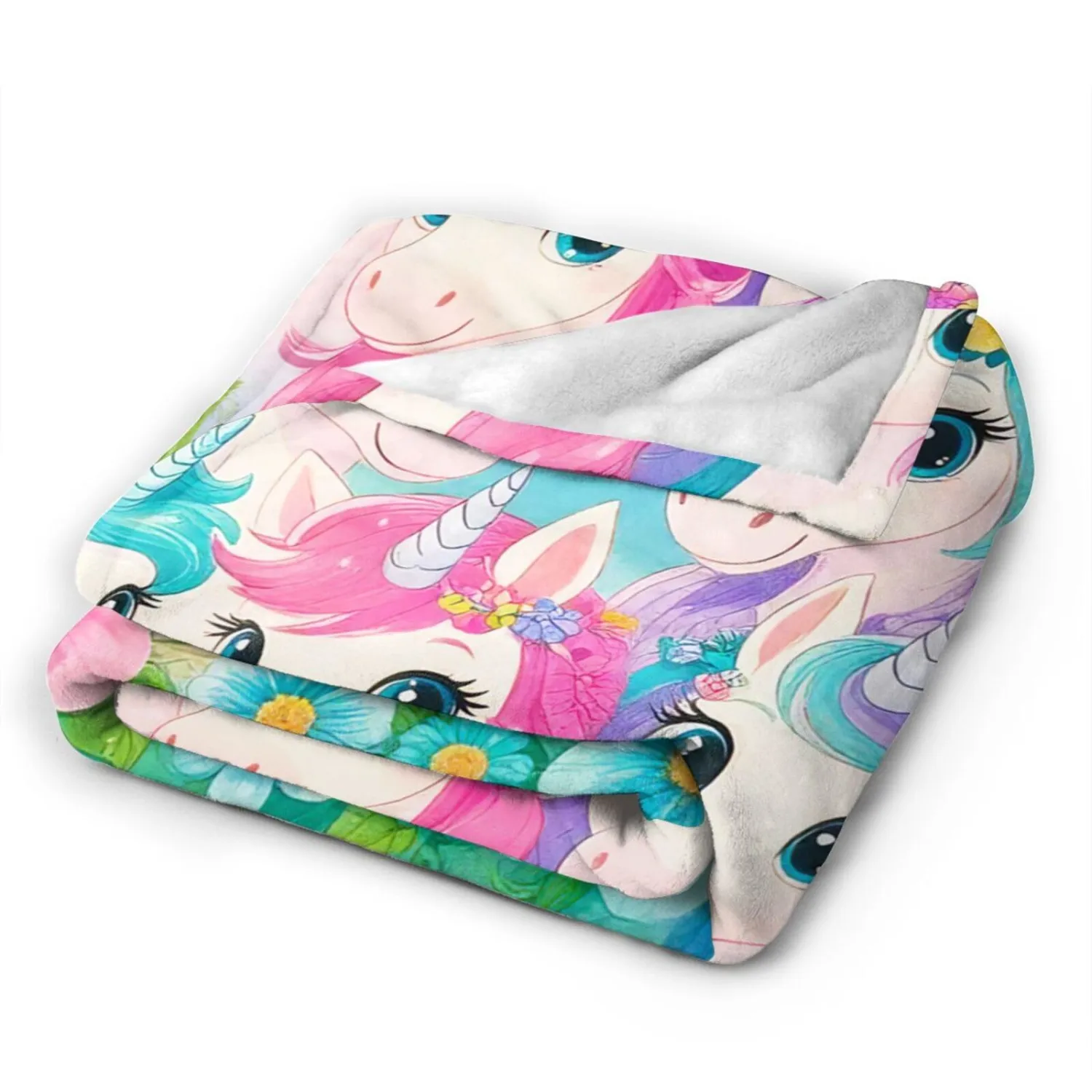Unicorn Blanket Cute Unicorns Throw Blanket Soft Warm Cozy Fleece Fuzzy Plush Colorful Flannel Blankets Gifts for Girls Women Boys Kids Adults 40"X50"