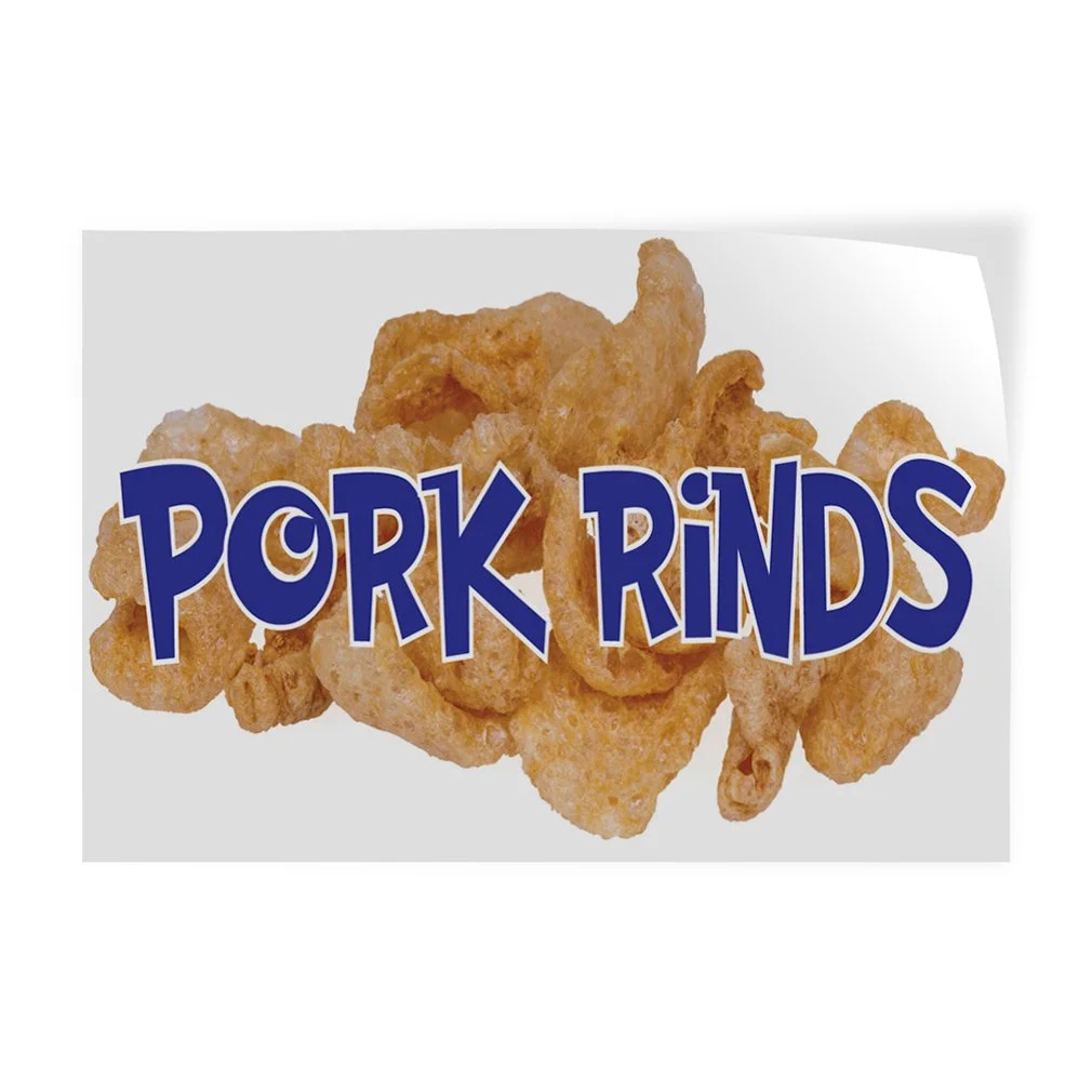 Decal Stickers Multiple Sizes Pork Rinds Outdoor Advertising Printing G Industrial Vinyl Safety Sign Label Restaurant & Food 14x10Inches
