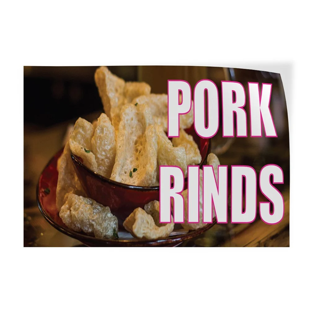 Decal Stickers Multiple Sizes Pork Rinds Outdoor Advertising Printing E Industrial Vinyl Safety Sign Label Restaurant & Food 20x14Inches
