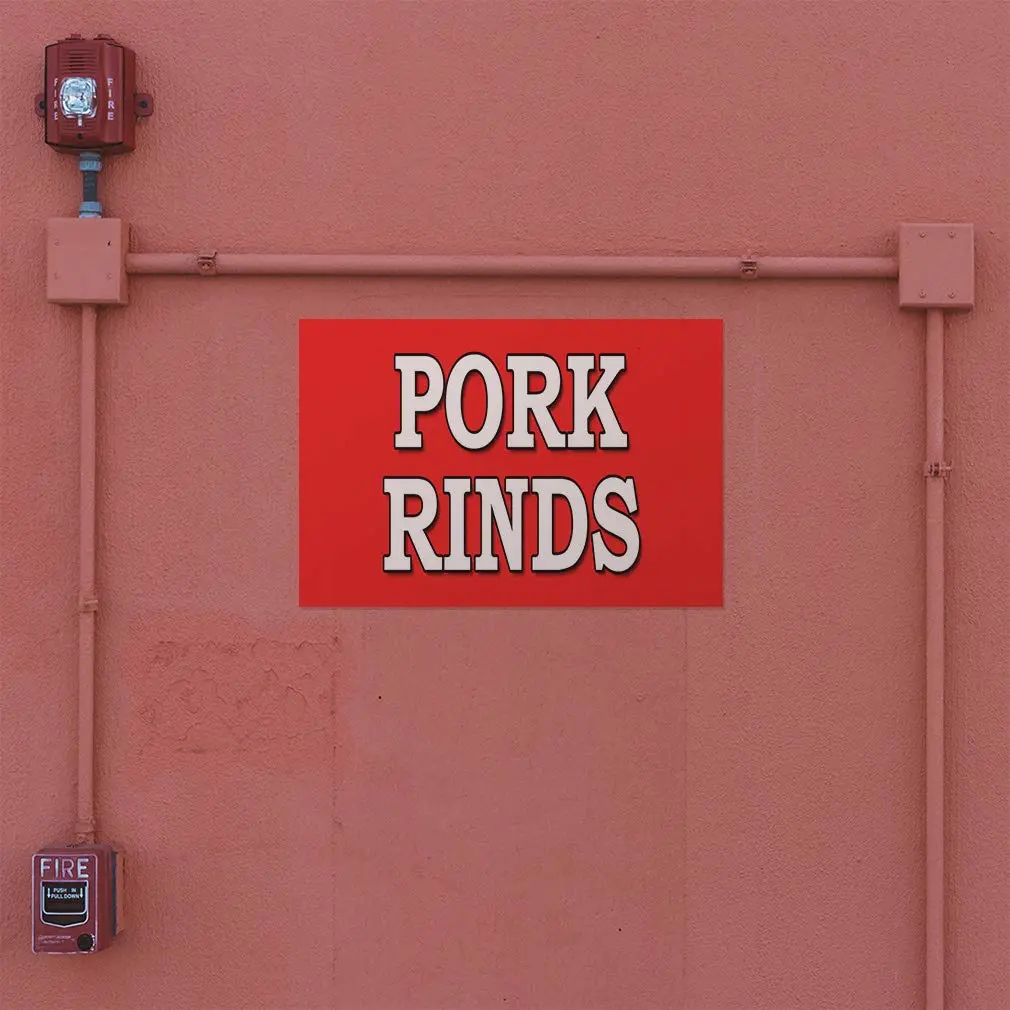 Decal Stickers Multiple Sizes Pork Rinds Food Fair Truck Restaurant Cart Industrial Vinyl Safety Sign Label Food & Beverage 10x7Inches