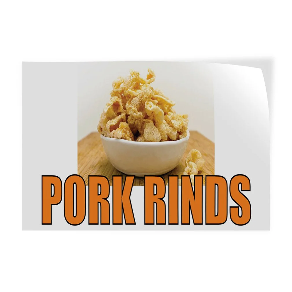 Decal Stickers Multiple Sizes Pork Rinds A Outdoor Advertising Printing Industrial Vinyl Safety Sign Label Restaurant & Food 12x8Inches