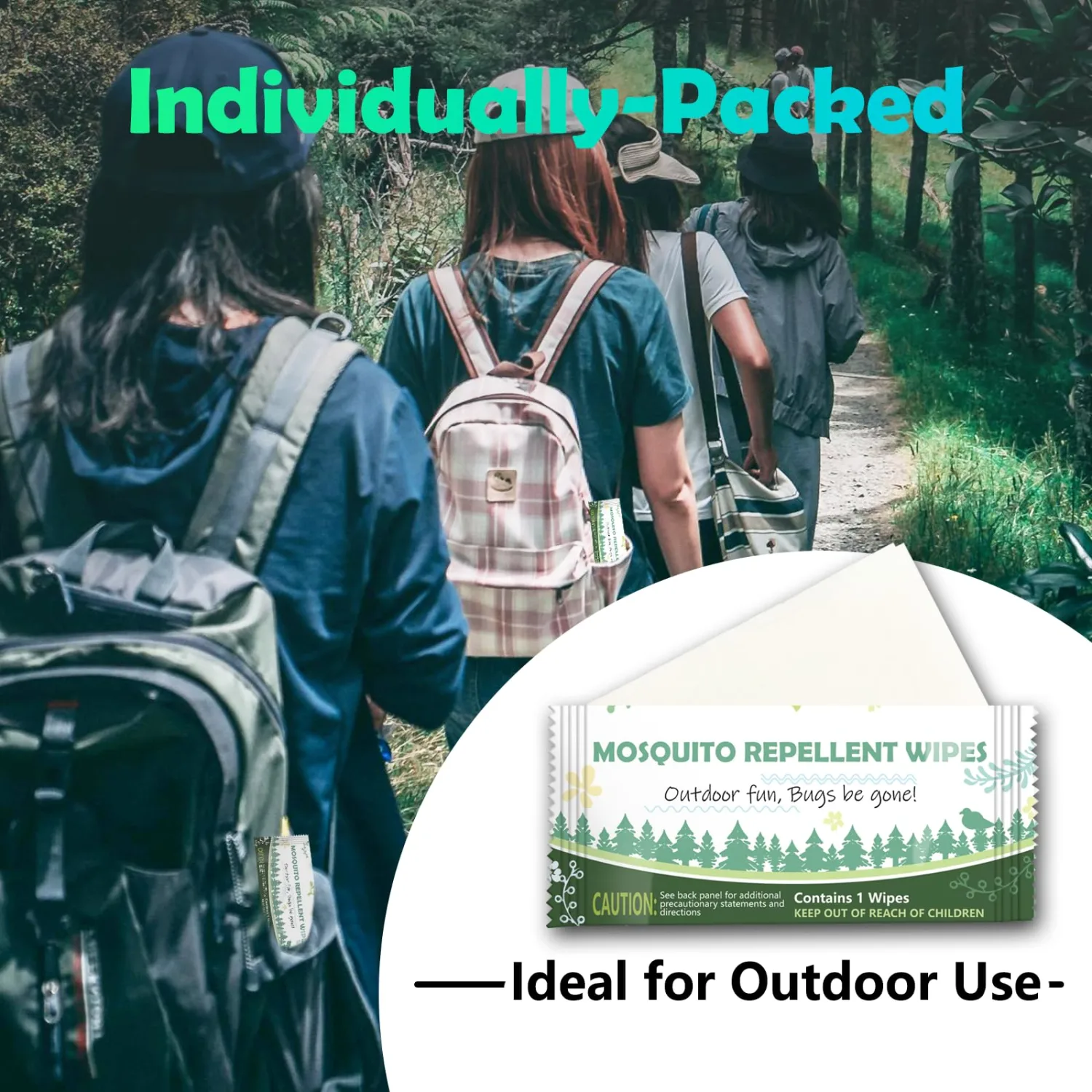 Natural Mosquito Repellent Wipes, DEET Free Insect & Bug Repellent Wipes, Easy to Use, Long Lasting, Travel Sized, 20 Packs