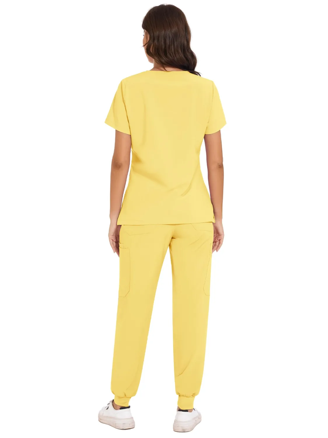COZYFIT Scrubs for Women - V-Neck Top & Cargo Pants Scrubs Set with 10 Pockets