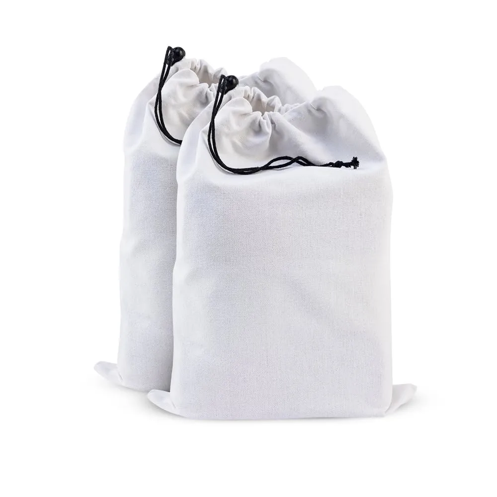 LFH Cotton Rich Shoe Storage Bags with Drawstring, Dustproof Breathable Reusable Organizer, Perfect For Travel, Dorm, Hotel, College, Gym, Easy to Carry, Machine Washable 12"x17" (Pack of 2) - White
