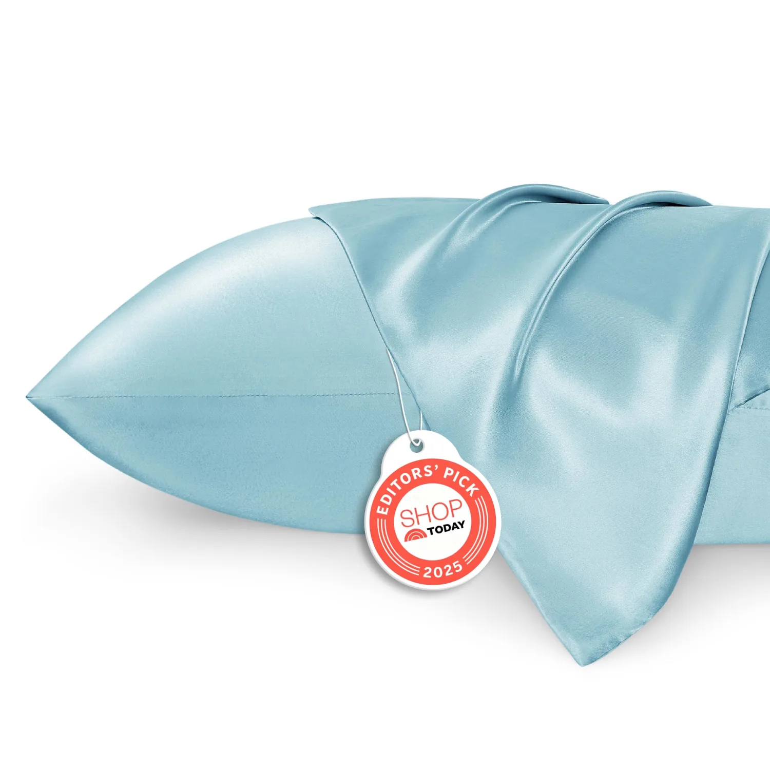 Bedsure Satin Pillowcases, Similar to Silk Pillow Cases Queen Size Set of 2, Pillow Case for Sleeping Women with Envelope Closure, Gifts for Women Men, Aqua, 20x30 Inches, 2pcs