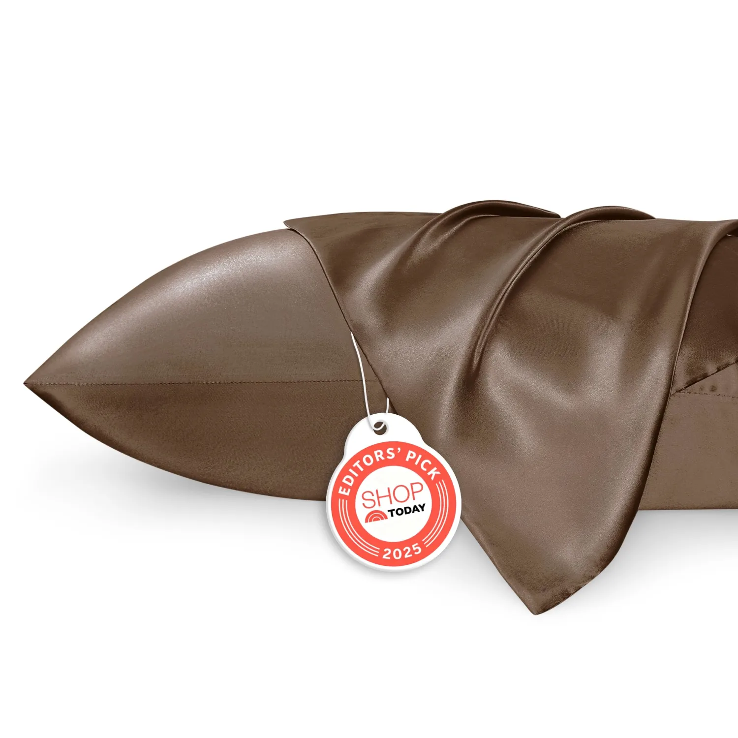 Bedsure Satin Pillowcase 2 Pack Similar to Silk Pillow Cases Standard Size, Pillow Case for Sleeping Women with Envelope Closure, Gifts for Women Men, Brown, 20x26 Inches, 2pcs