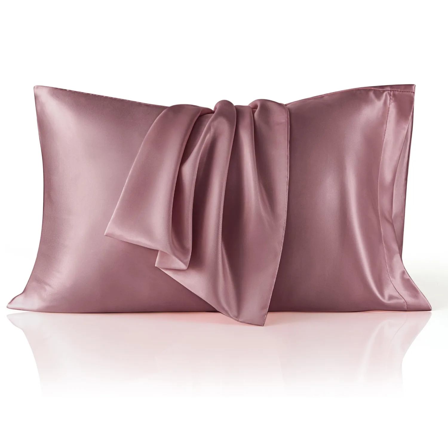Bedsure Satin Pillowcase 2 Pack Similar to Silk Pillow Cases Standard Size, Pillow Case for Sleeping Women with Envelope Closure, Gifts for Women Men, Nostalgia Rose, 20x26 Inches, 2pcs