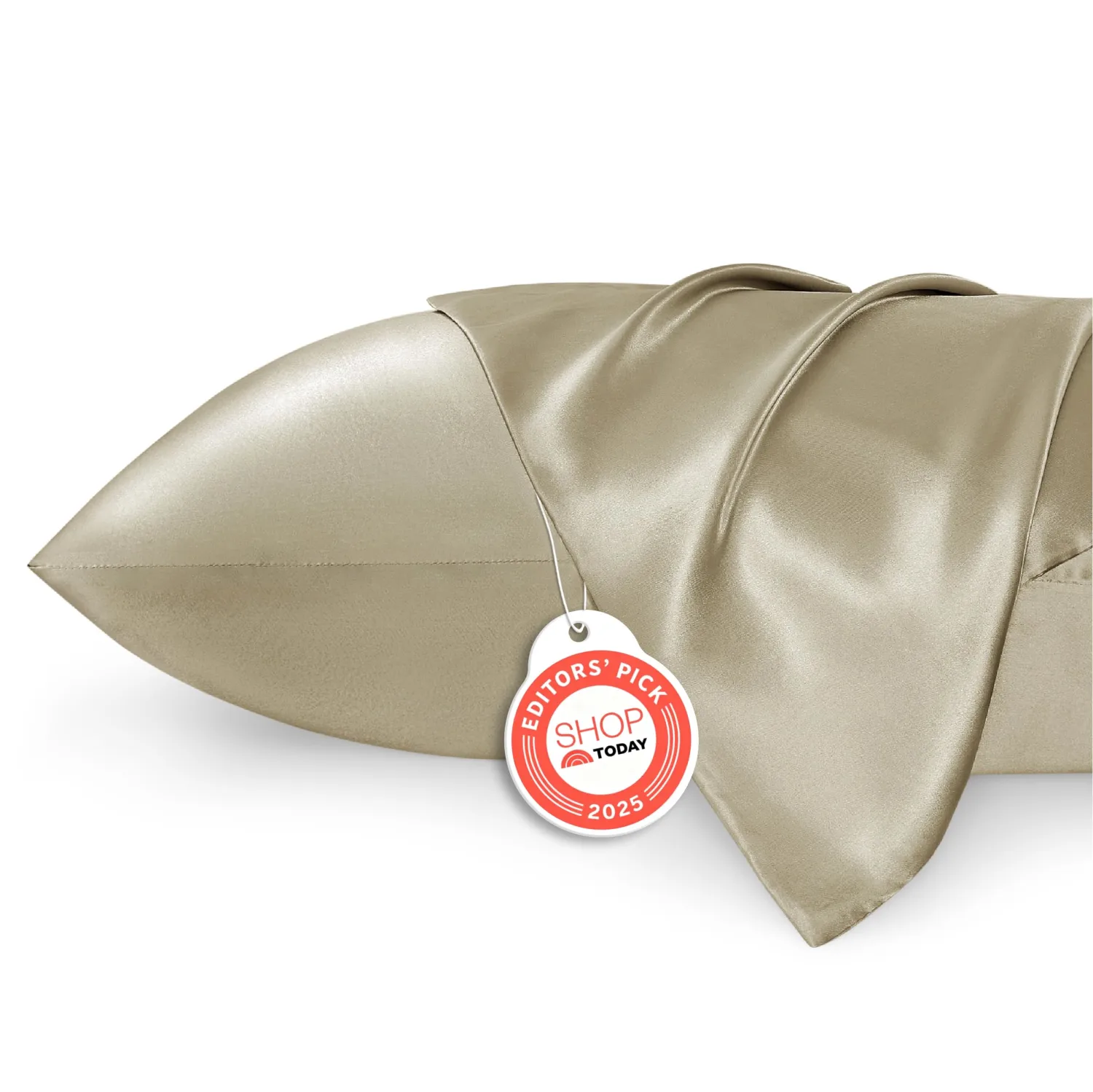 Bedsure Satin Pillowcase 2 Pack Similar to Silk Pillow Cases Standard Size, Pillow Case for Sleeping Women with Envelope Closure, Gifts for Women Men, Khaki, 20x26 Inches, 2pcs